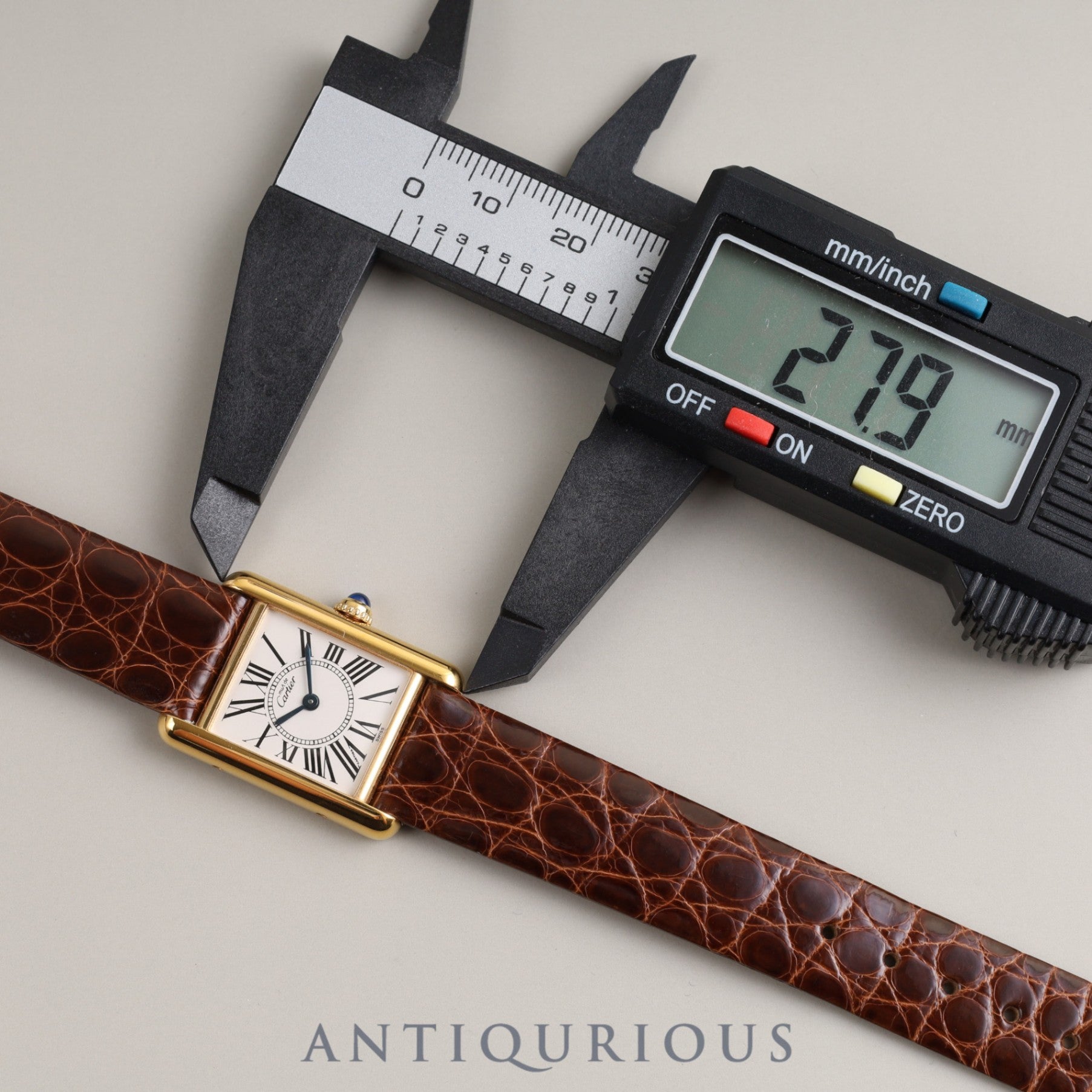 Cartier Must Tank SM QZ 1613 SV925 Leather Genuine Buckle (GP) Opalan Dial Newly Finished Overhauled