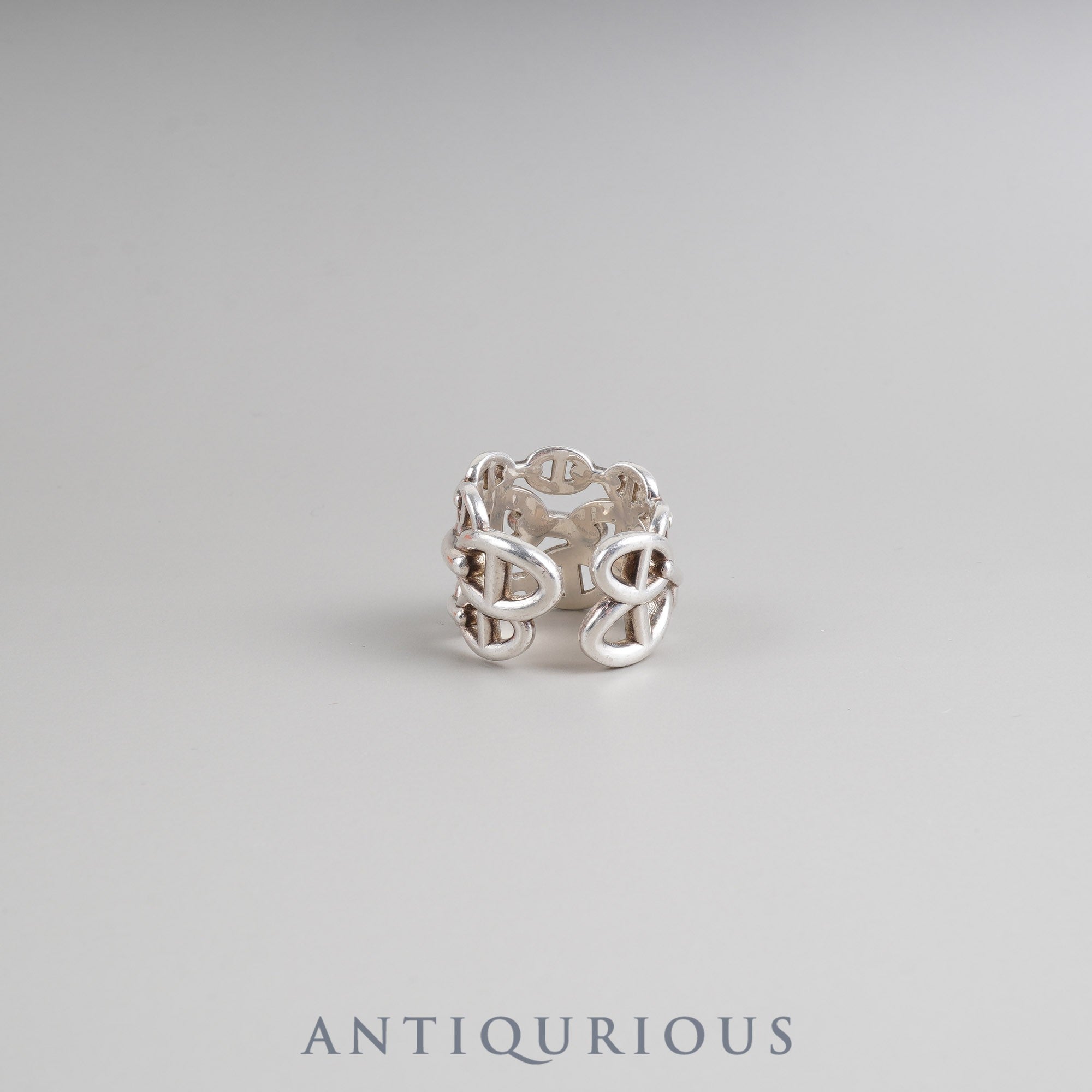 Hermès Chaine d'Ancre Enchaine GM Ring, Sterling Silver, #56, 22 Years Engraved