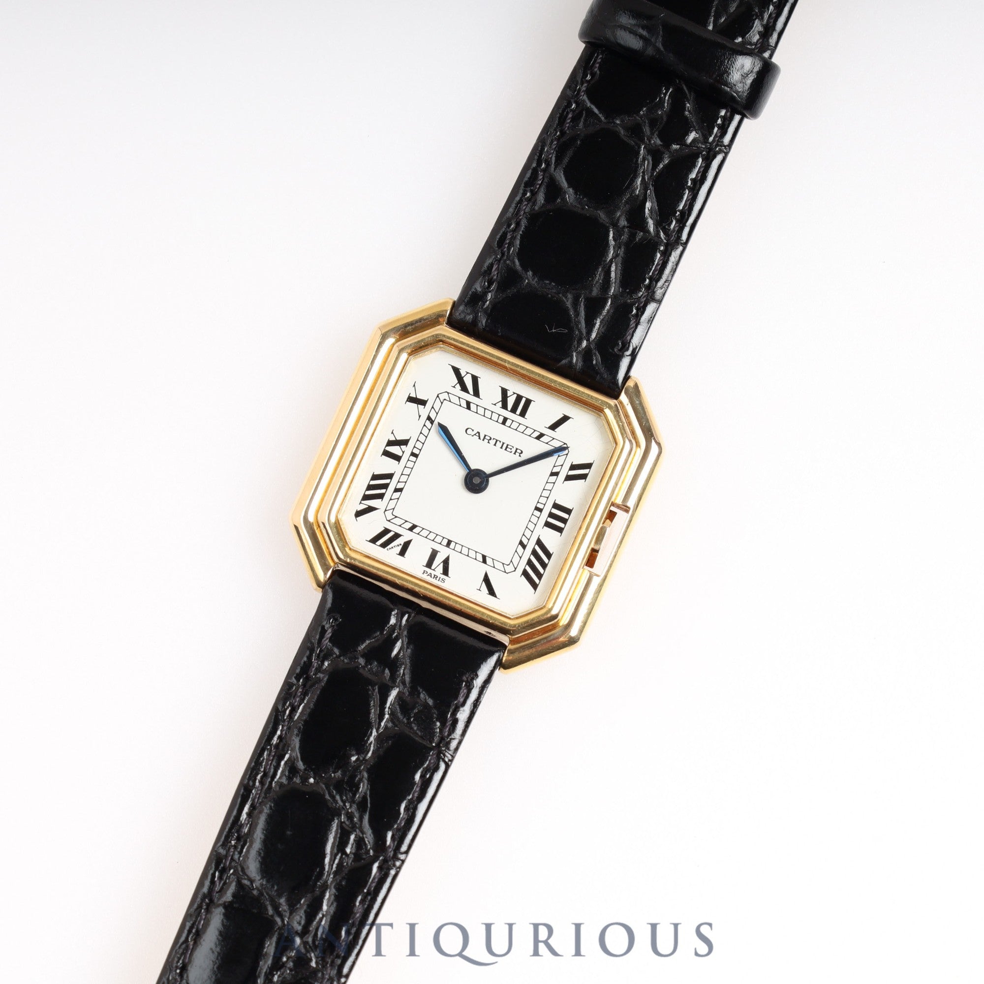 Cartier Santur LM White Dial YG Case