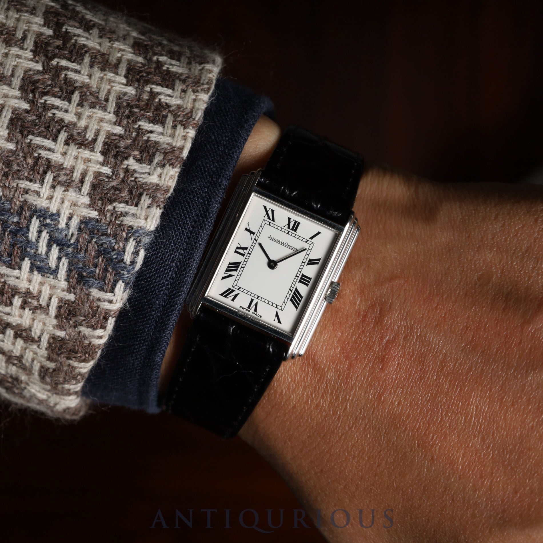 Jaeger-LeCoultre Rectangular 6149 42 Manual Winding Caliber 846 Leather Genuine Buckle (SS) White Roman Dial Booklet Case Warranty (1977) Overhauled