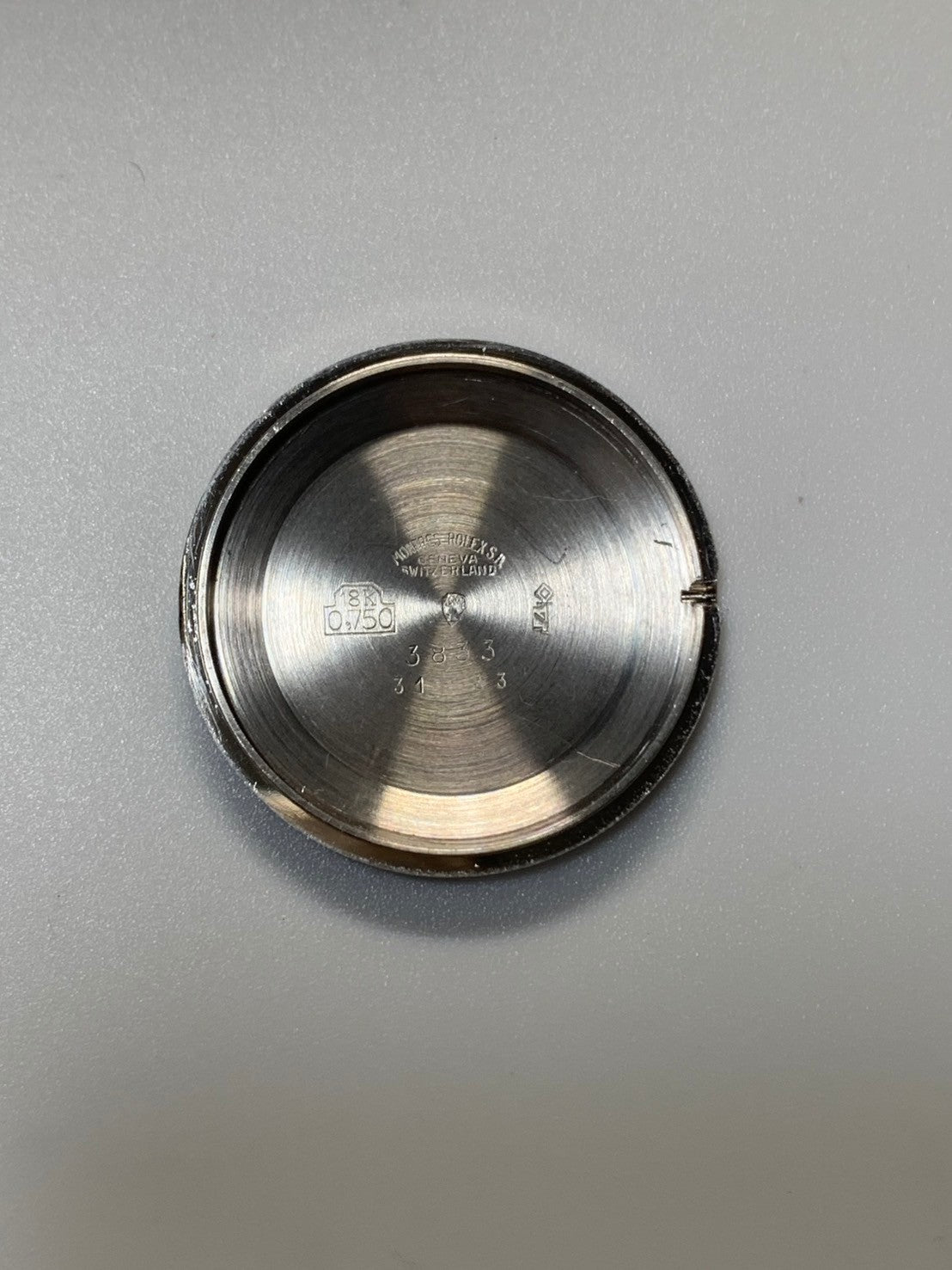Rolex Cellini 3833 Manual Winding Cal. 1600 750WG Leather Strap Original Pin Buckle (SS) Silver Dial (SWISS / σ markings) Unknown Serial Number Overhauled