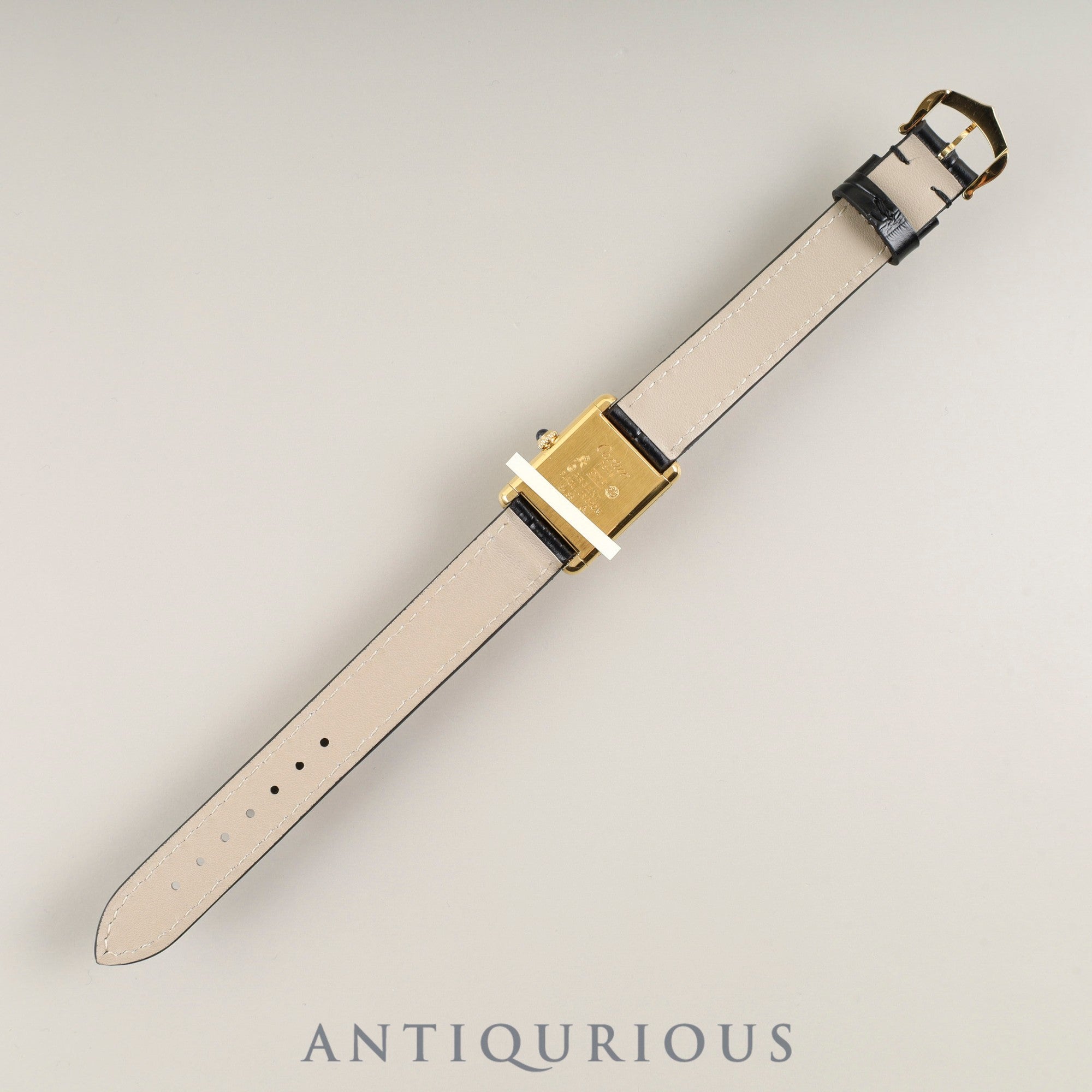 Cartier Must Tank SM Manual winding Cal.78-1 SV925 Leather Genuine buckle (GP) Ivory Roman dial Overhauled