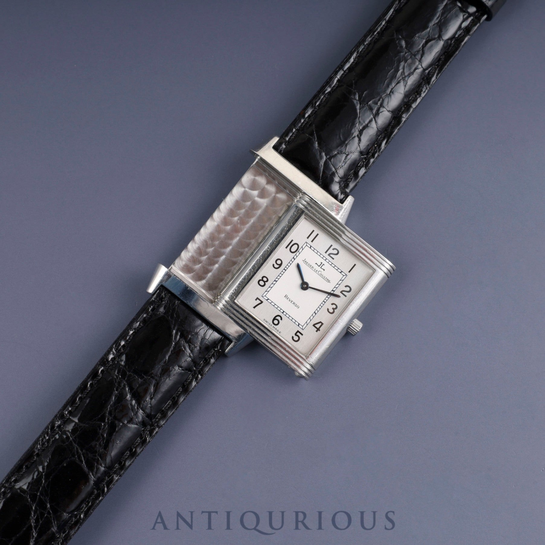 Jaeger-LeCoultre Reverso Classic 250.8.86 Manual Winding Caliber 846/1 Stainless Steel Leather Strap with Genuine Stainless Steel Buckle, Silver Arabic Dial, Overhauled