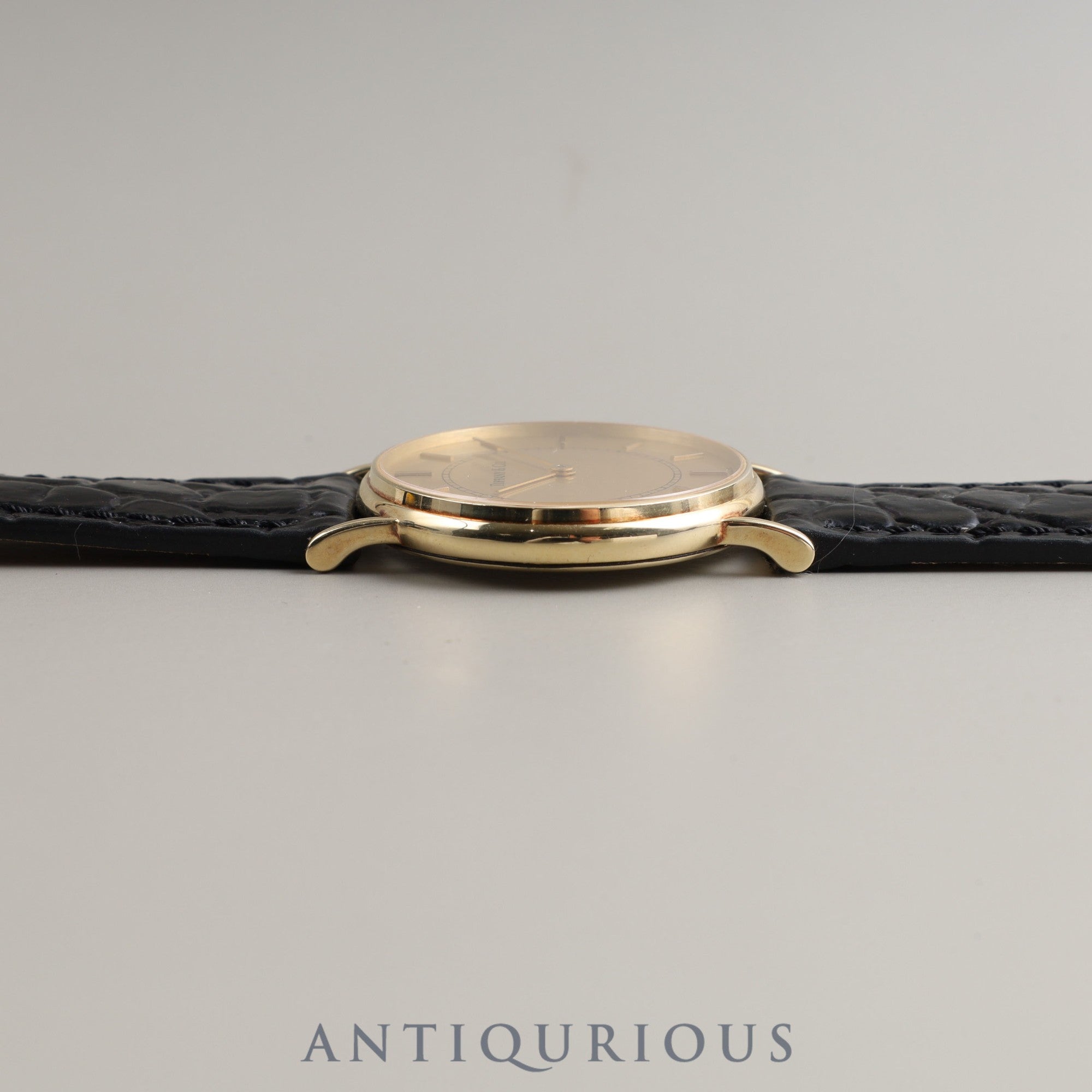 Tiffany Round Classic 60-501 Quartz 14KYG Leather Genuine Buckle (GP) Gold Dial Box