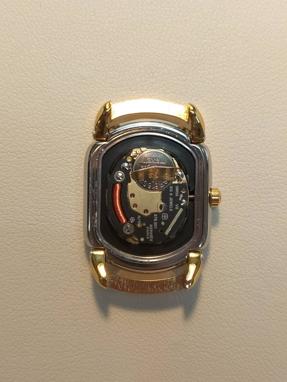 エルメス ラリー RA1.240 クォーツ Cal.976.001 SS/GP SS/GP ホワイト文字盤 オーバーホール済み