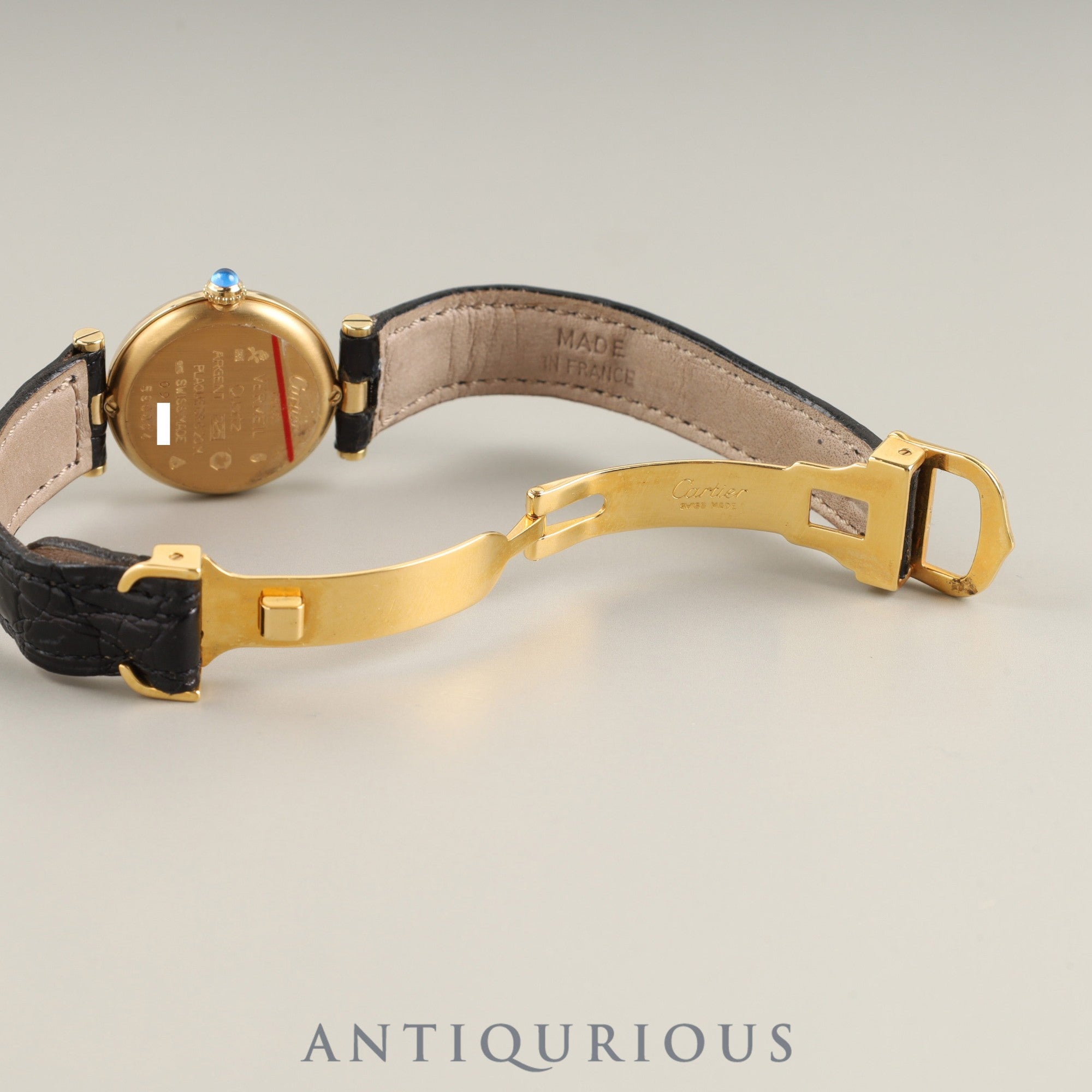 カルティエ マスト ヴァンドーム VLC SM 590004 クォーツ Cal.90 SV925 純正革ベルト 純正Dバックル(GP) センターグレー飛びローマン文字盤 オーバーホール済み
