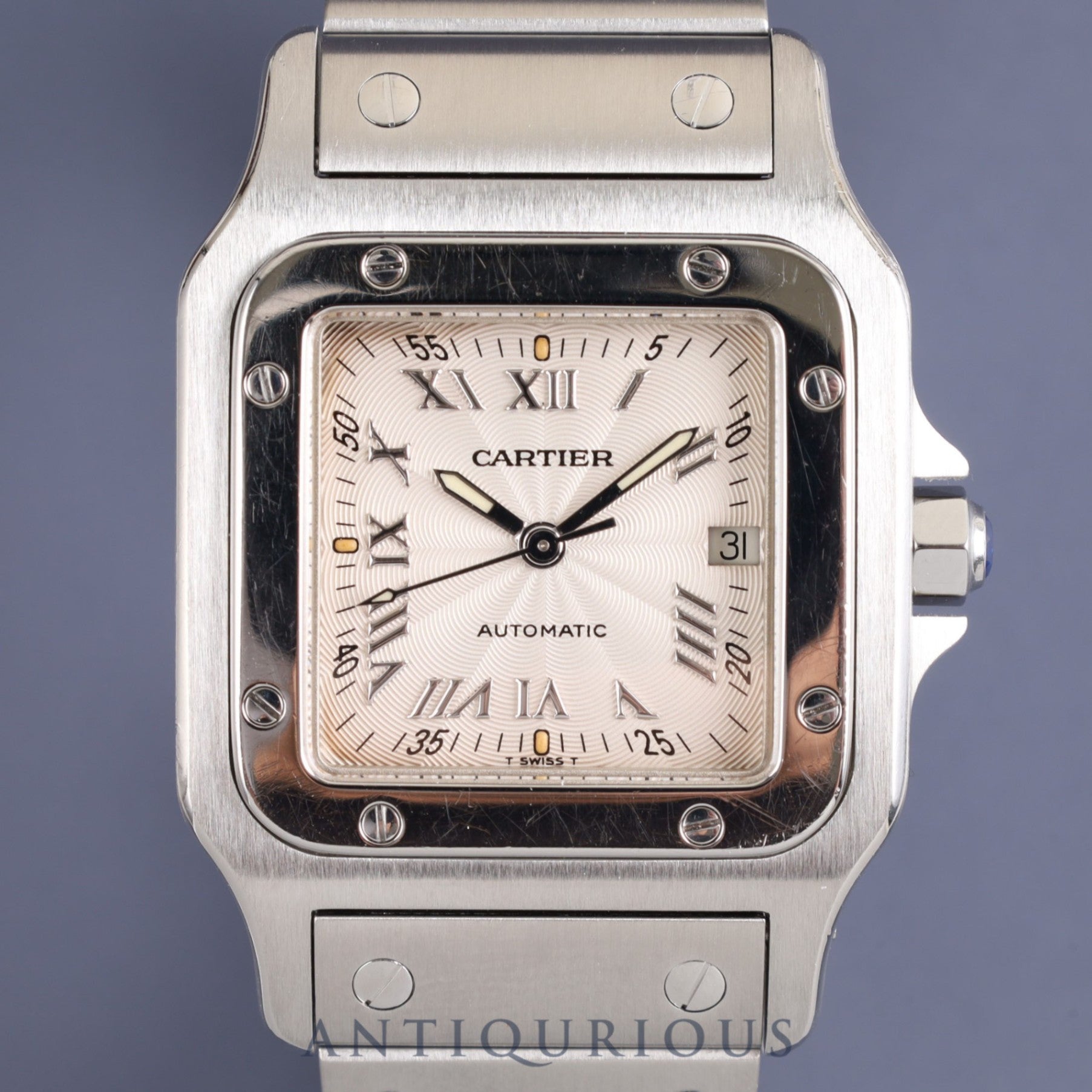 カルティエ サントス ガルベ LM W20040D6/2319 自動巻き SS シルバーギョーシェ文字盤 カルティエブティックにてコンプリートサービス(フルメンテナンス)済み