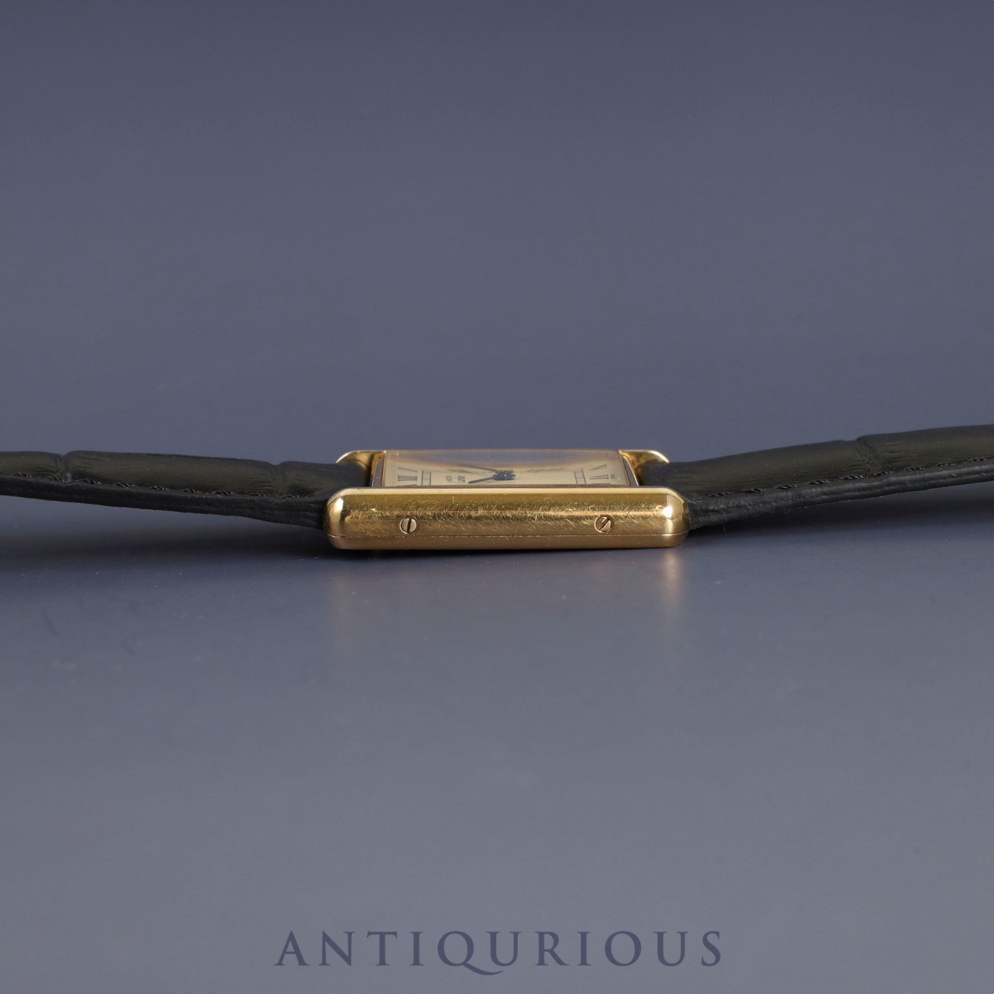 Cartier Must Tank LM W1002754 / 1615 Quartz Cal.90 SV925 Leather Genuine D-buckle (GP) Ivory Roman dial 1996-1998 Overhauled