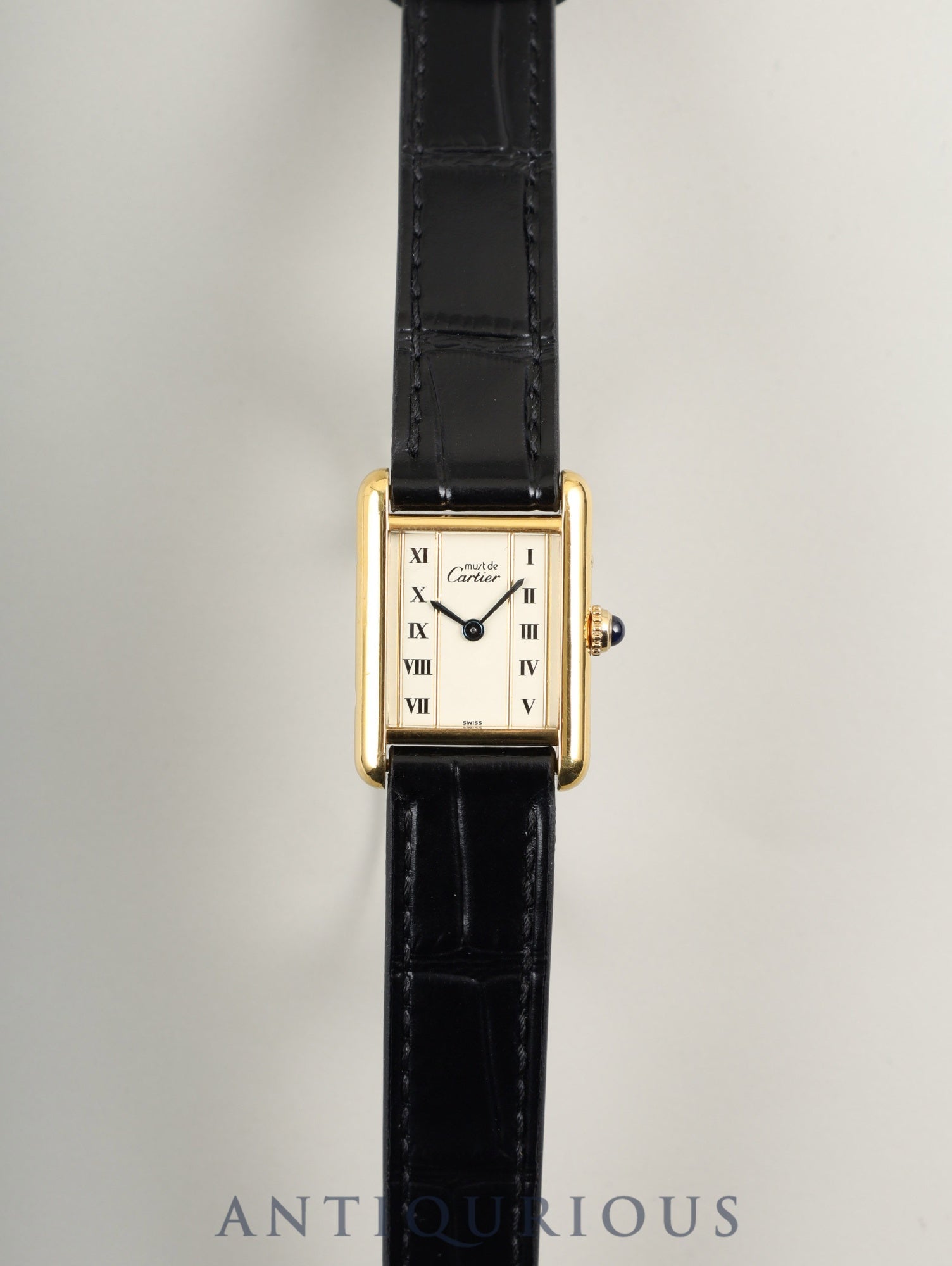 カルティエ マストタンク SM W1003053/5057001 クォーツ Cal.057 SV925 革 純正尾錠(GP)ストレートローマン文字盤 1982年頃~1995年頃 保証書(無記載)オーバーホール済み