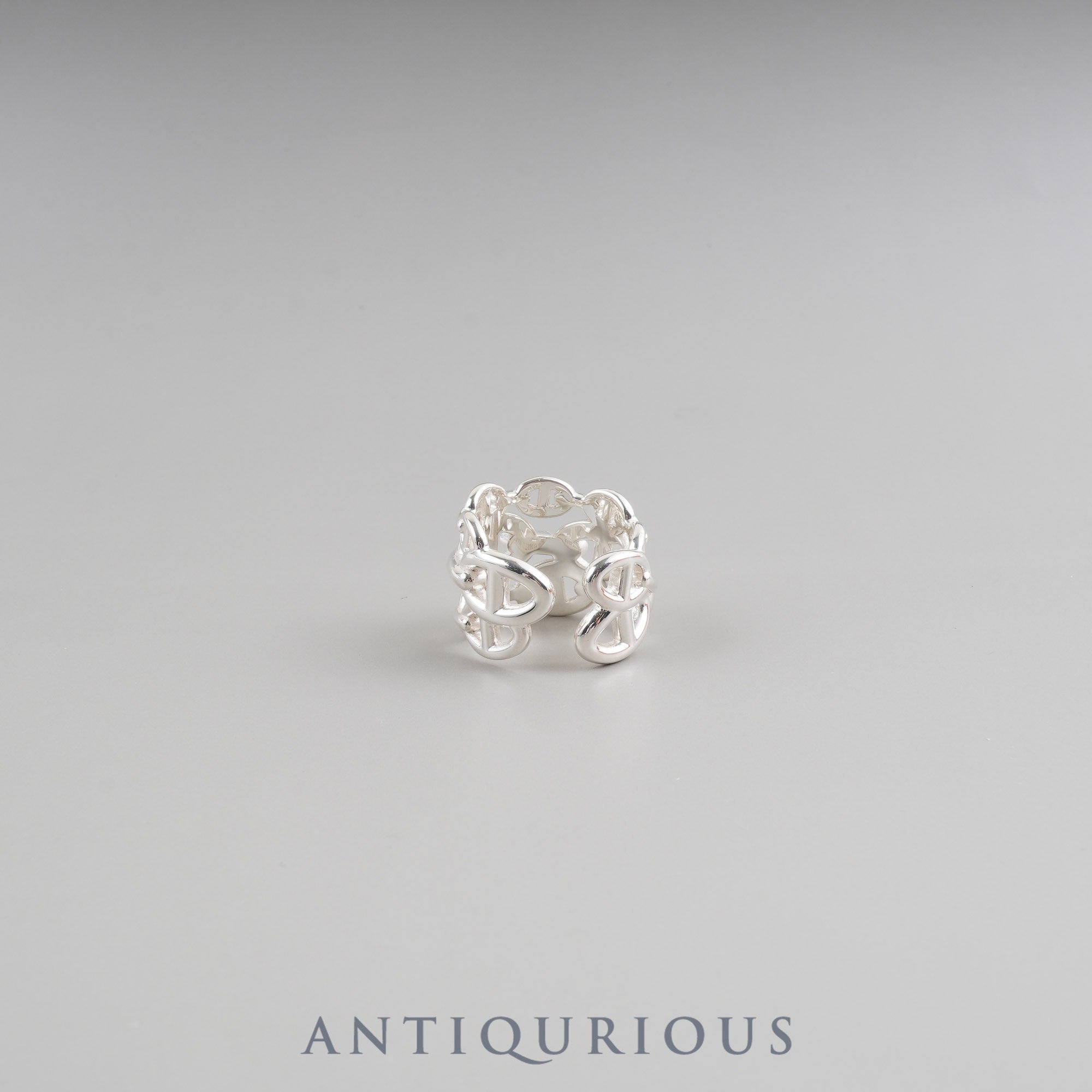 Hermès Chaine d'Ancre Enchaine Ring, GM, SV925, #59, Approx. Size 18-18.5, Box, Warranty (June 2025), 24 Years of Inscription