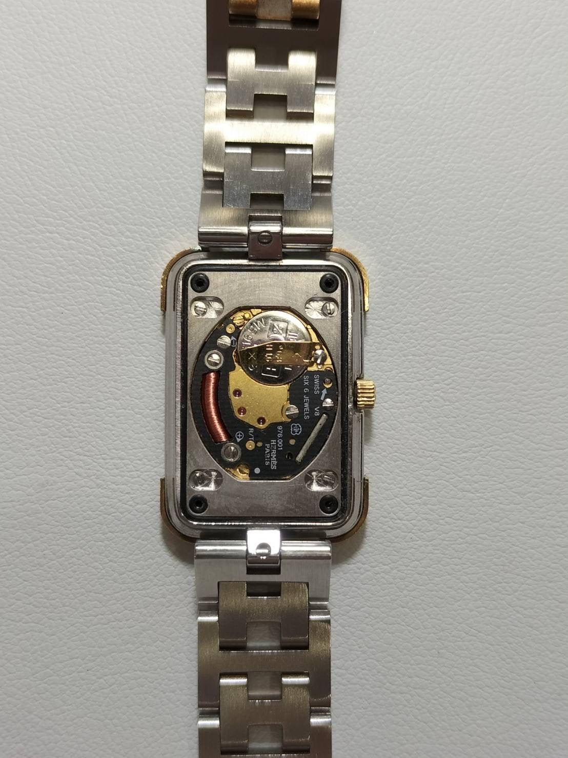 エルメス クロアジュール CR1.220/30/3760 クォーツ Cal.976.001 SS/GP SS/GP ホワイト文字盤(SWISS MADE表記)箱 冊子 保証書(2003年)オーバーホール済み