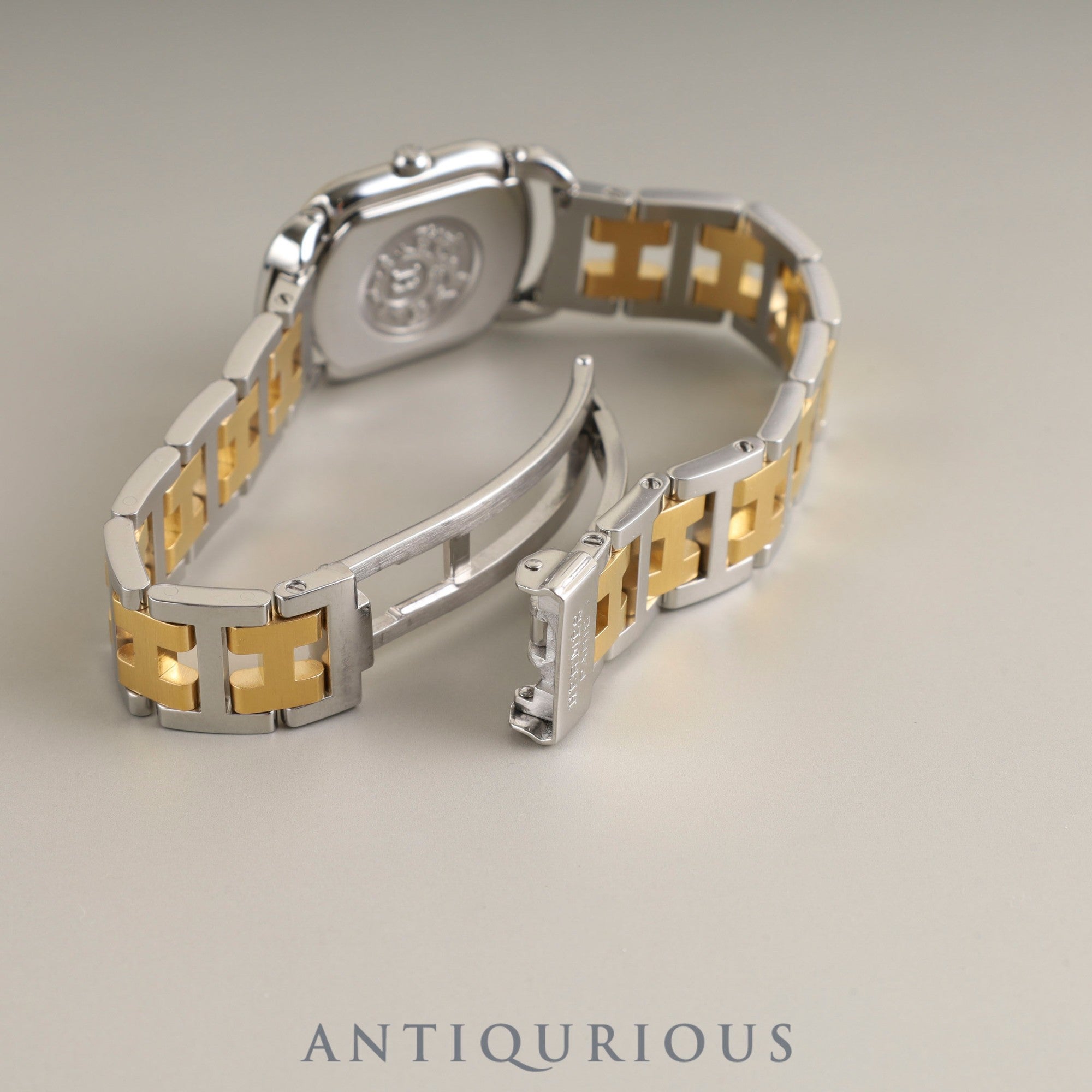 エルメス ラリー RA1.220 クォーツ Cal.976.001 SS/GP SS/GP ホワイト文字盤 オーバーホール済み