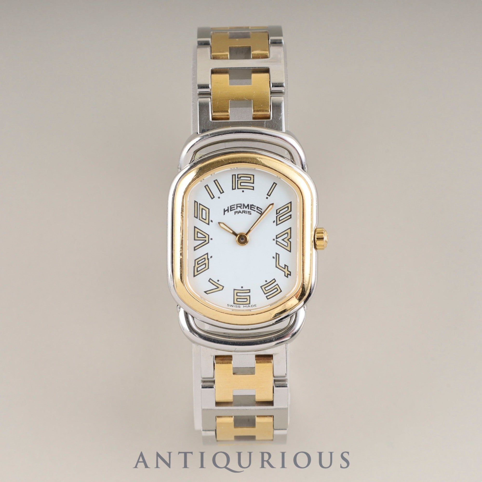 Hermès Rallye RA1.220 Quartz Cal.976.001 SS/GP SS/GP White Dial Overhauled