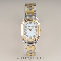 エルメス  ラリー RA1.220 クォーツ Cal.976.001 SS/GP SS/GP ホワイト文字盤 オーバーホール済み