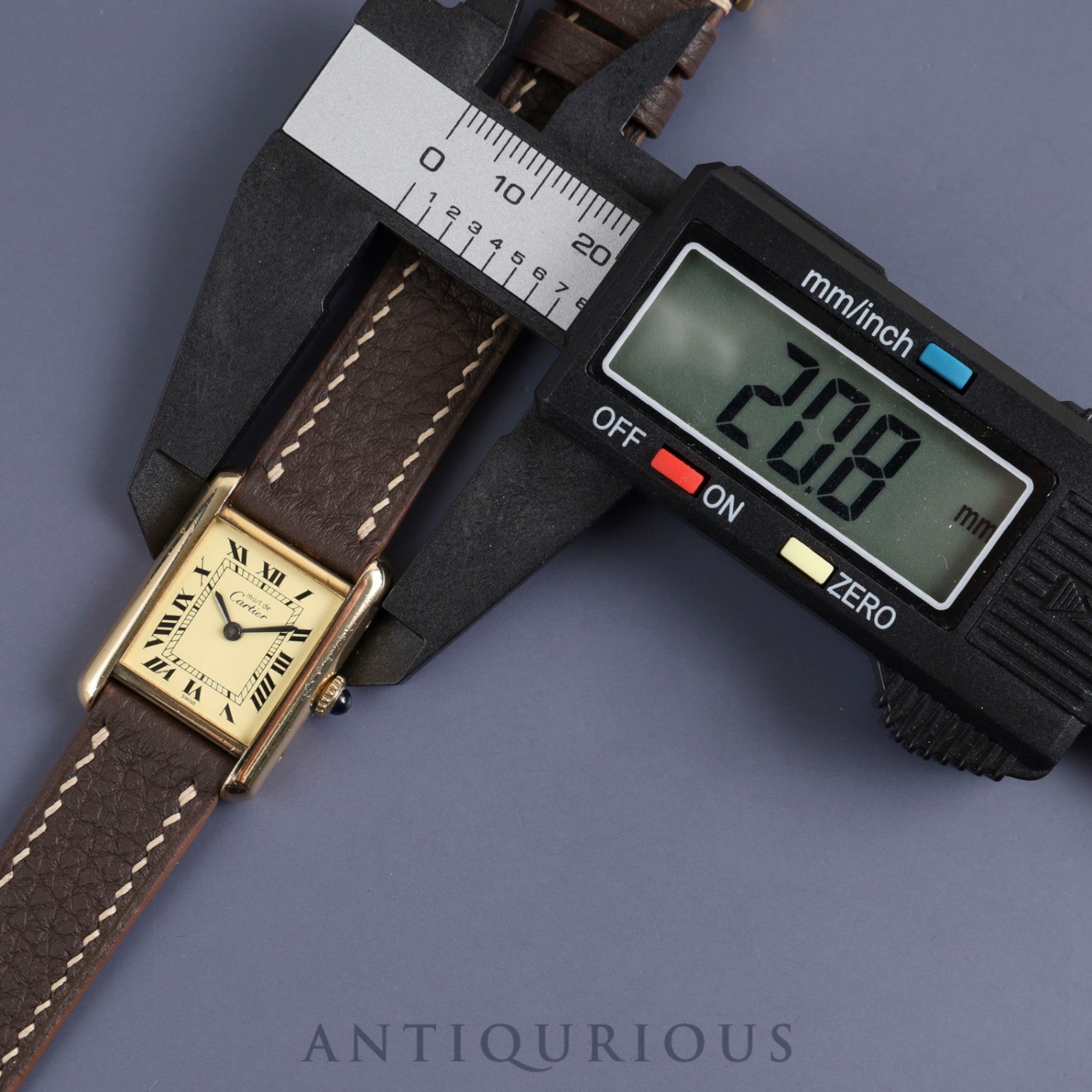 Cartier Must Tank SM Manual winding Cal.78-1 SV925 Leather Genuine buckle (GP) Ivory Roman dial Overhauled