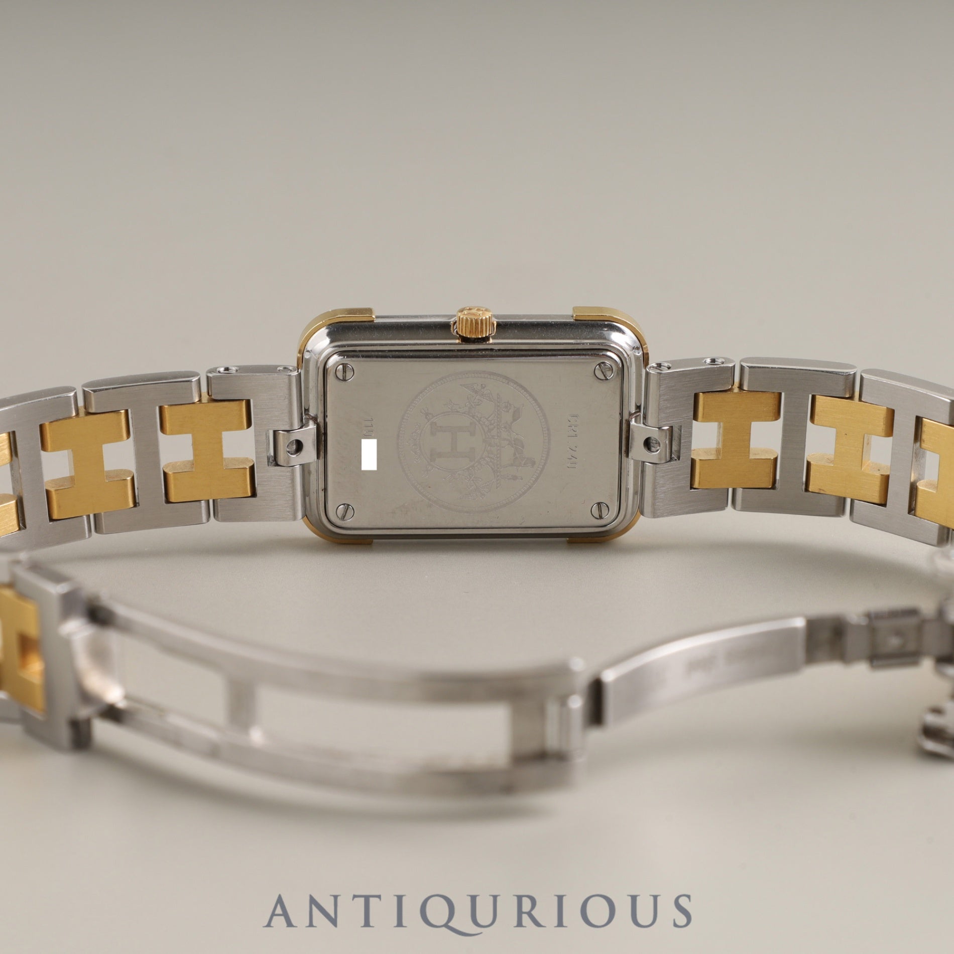 エルメス クロアジュール CR1.240 クォーツ Cal.976.001 SS/GP SS/GP ゴールド文字盤 オーバーホール済み