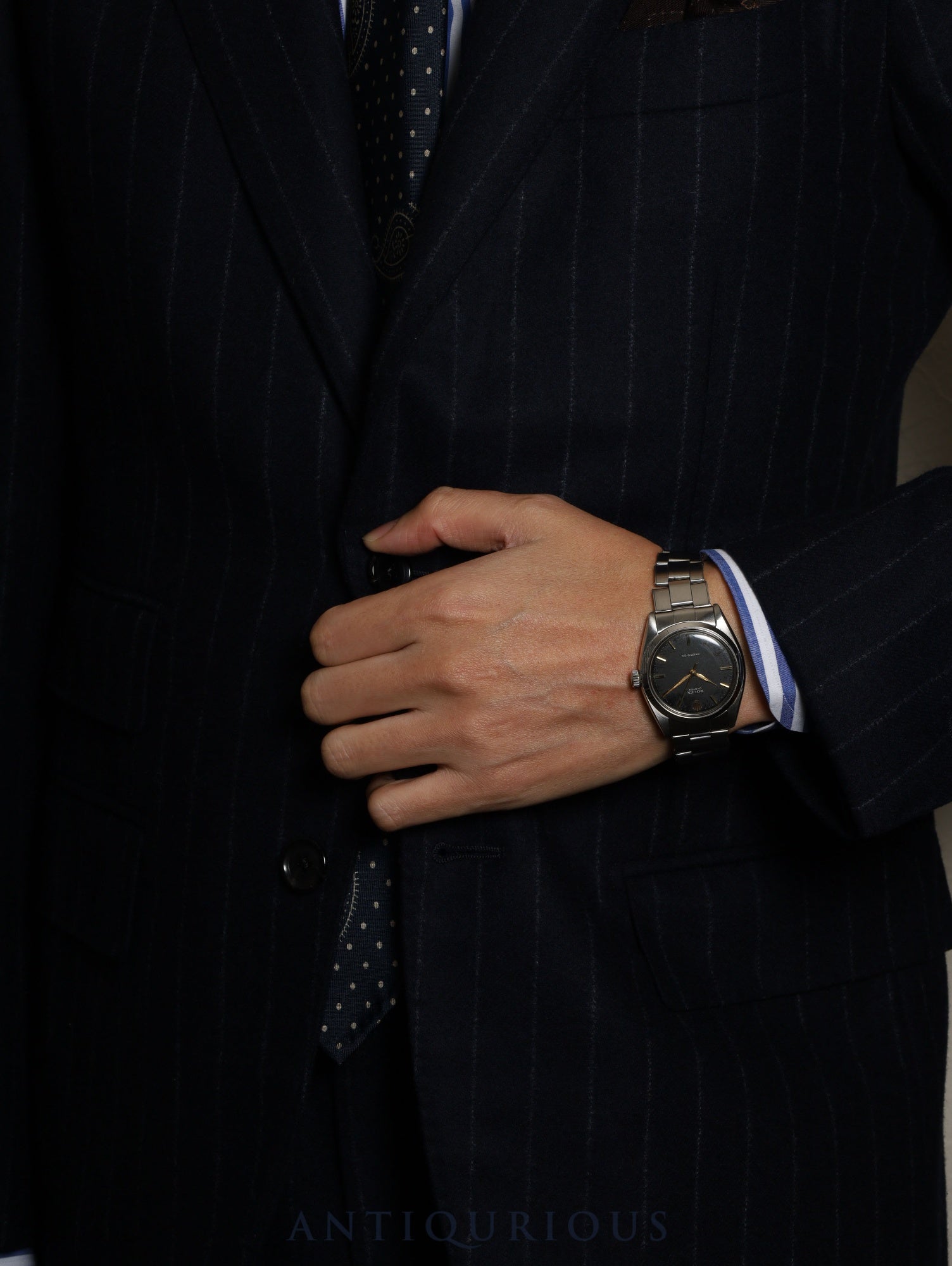 ロレックス オイスター プレシジョン 6426 手巻き Cal.1225 SS SS ブラック文字盤 87番台(1962年) オーバーホール済み