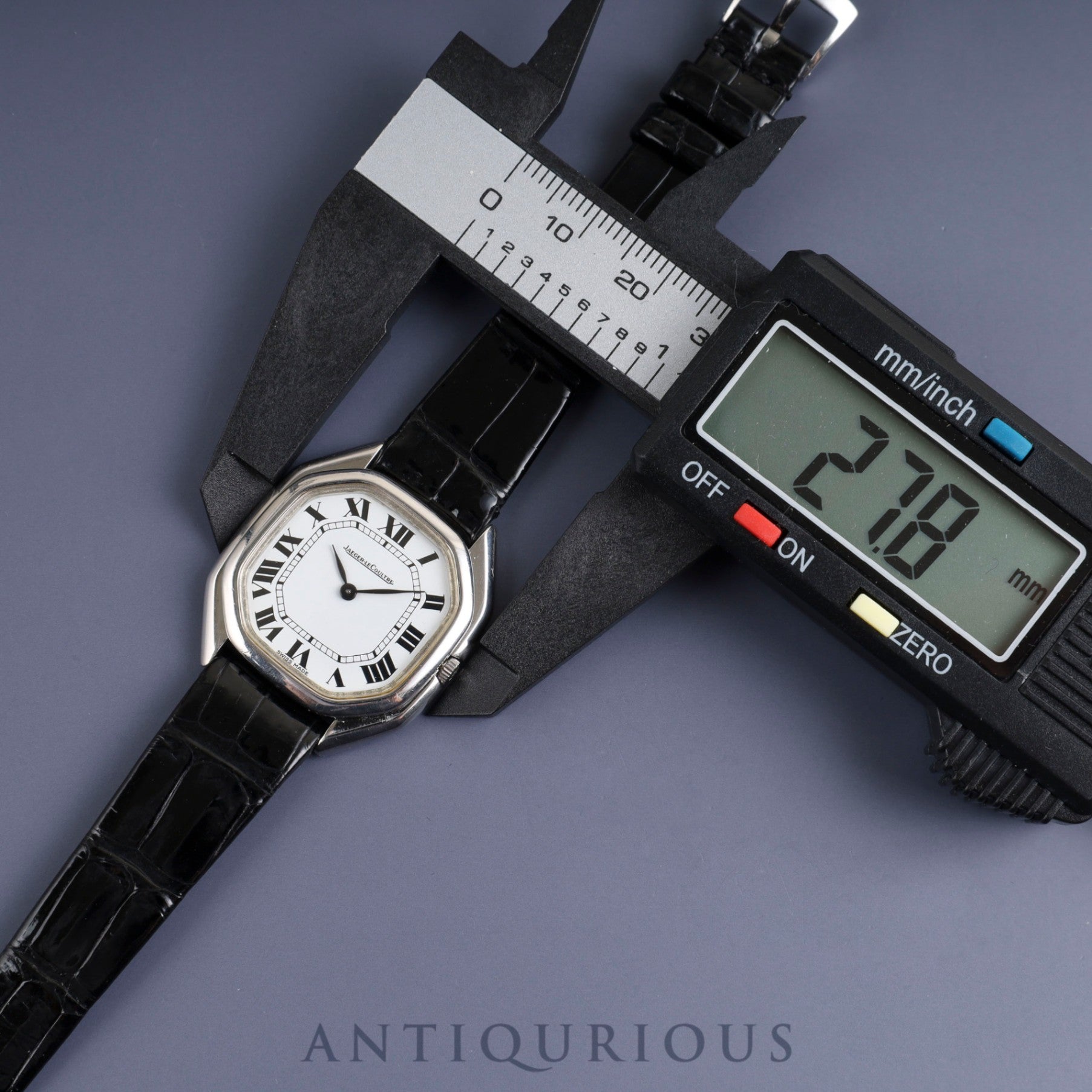 Jaeger-LeCoultre Octagonal Case 4479 42 Manual Winding Cal.861 SS Leather Genuine Buckle (SS) White Roman Dial Warranty (Unsigned) Overhauled