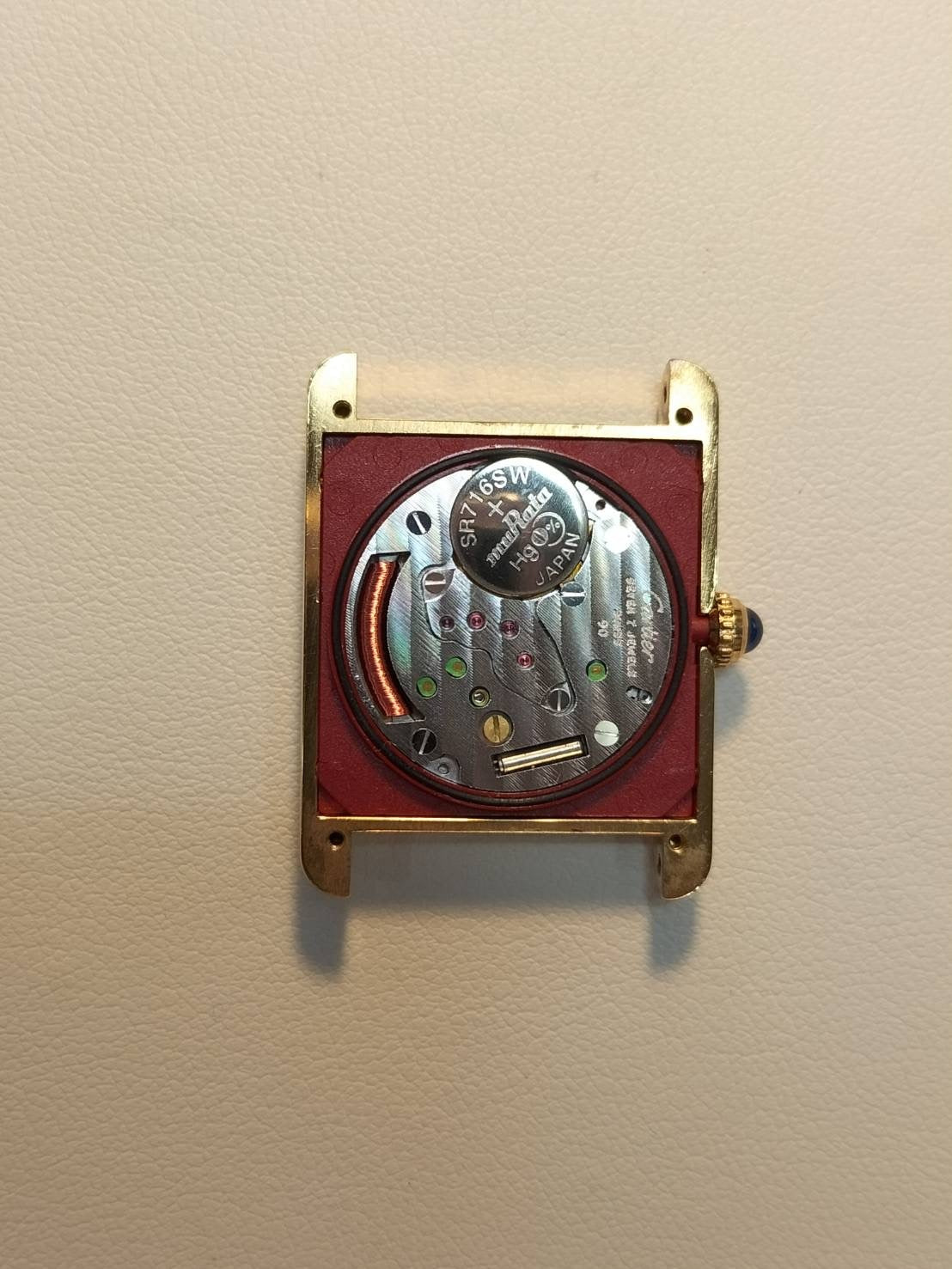 カルティエ マストタンク LM 590005 クォーツ Cal.90 SV925 革 純正Dバックル(GP) トリニティ文字盤 オーバーホール済み