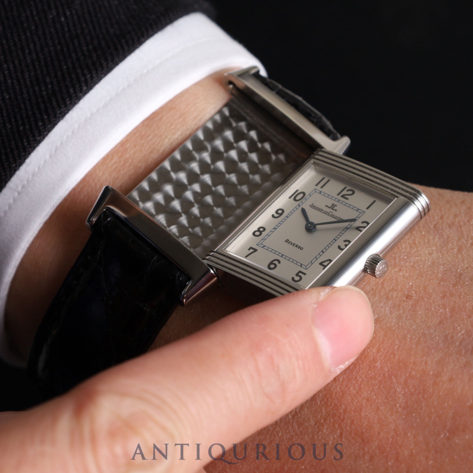Jaeger-LeCoultre Reverso Classic 250.8.86 Manual winding Cal.846/1 SS Leather Genuine buckle (SS) Silver Arabic dial Case Warranty (1996) Booklet Overhauled *Case back engraved