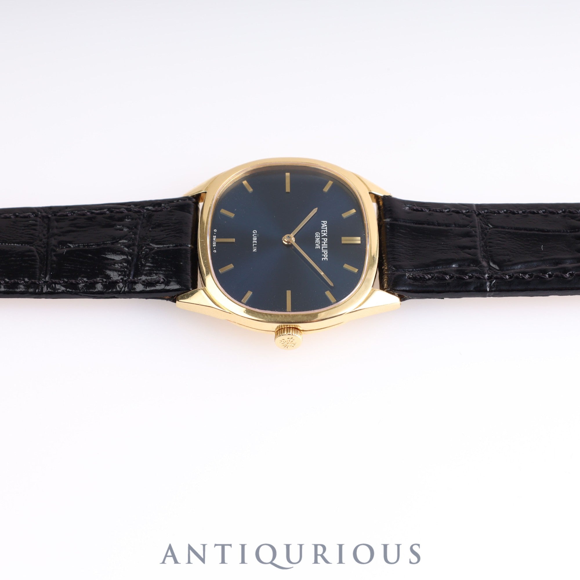 Patek Philippe Golden Ellipse 3545J GUBELIN Double Name Manual Winding Cal.23-300PM YG Leather Blue Dial Paper Box