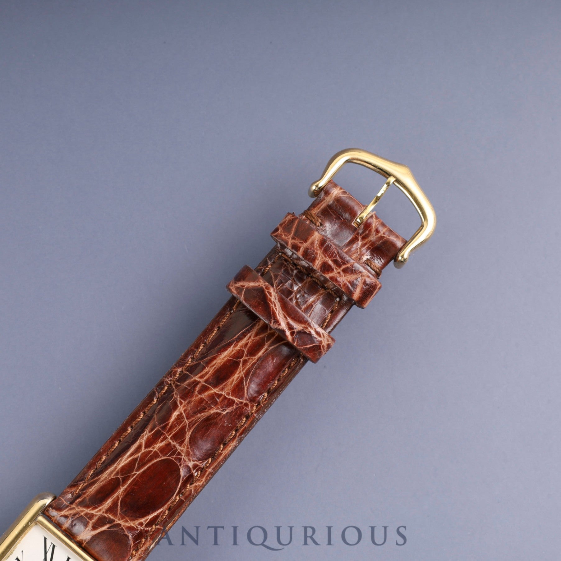 Cartier Must Tank LM W1005654 / 590005 Quartz Caliber 90 SV925 Leather Strap with Genuine GP Buckle, Opalescent Dial, Overhauled