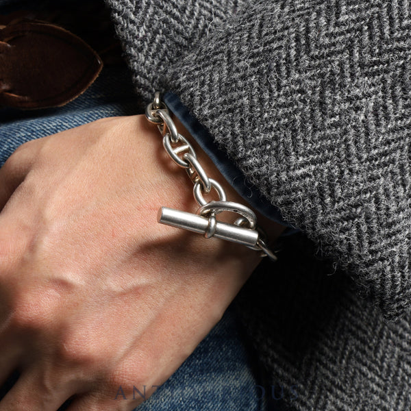 エルメス ブレスレット シェーヌダンクル MM 16コマ SV925 筆記体 ヴィンテージ