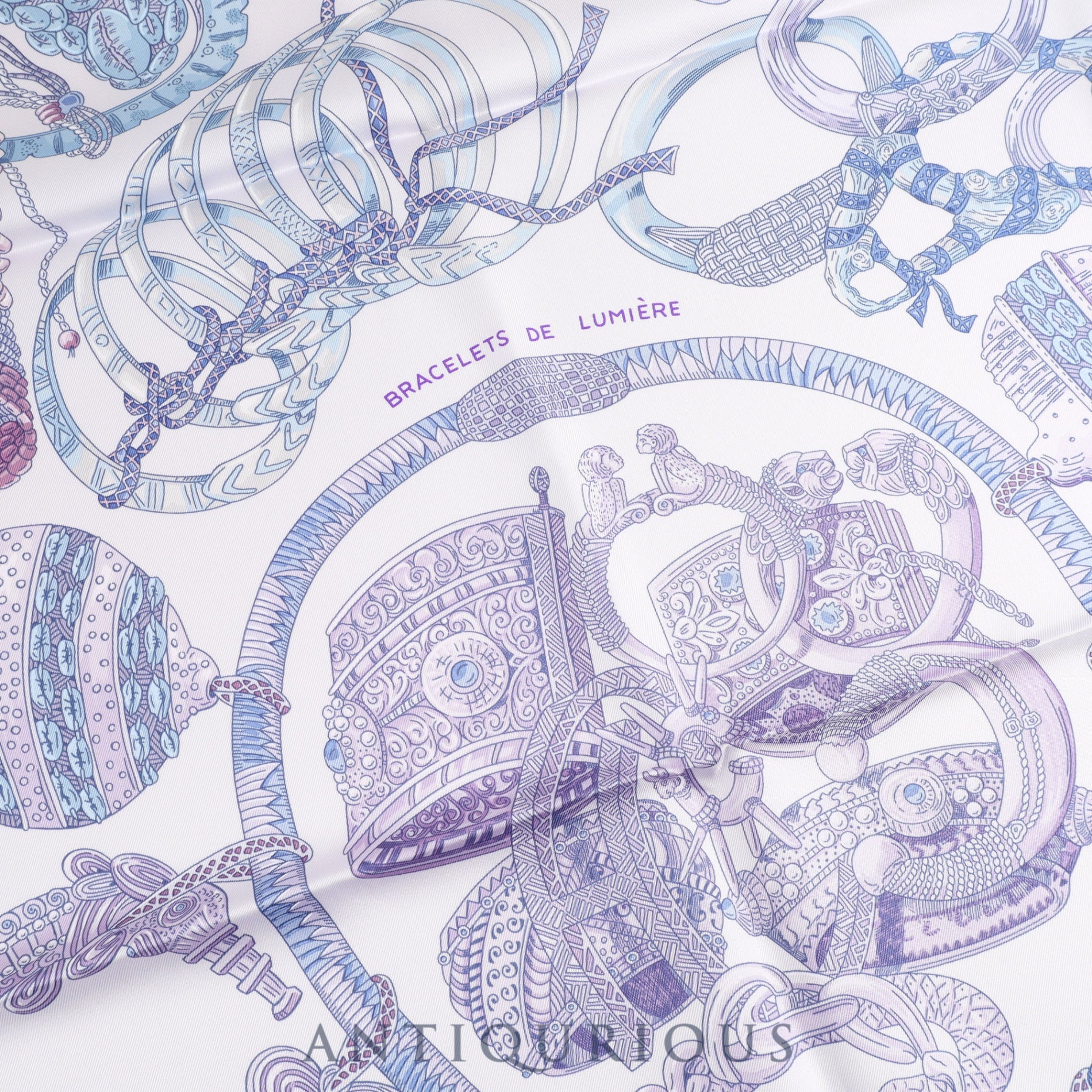 Hermes scarf Carre 90 BRACELETS DE LUMIERE Light bracelet 100% SILK Box
