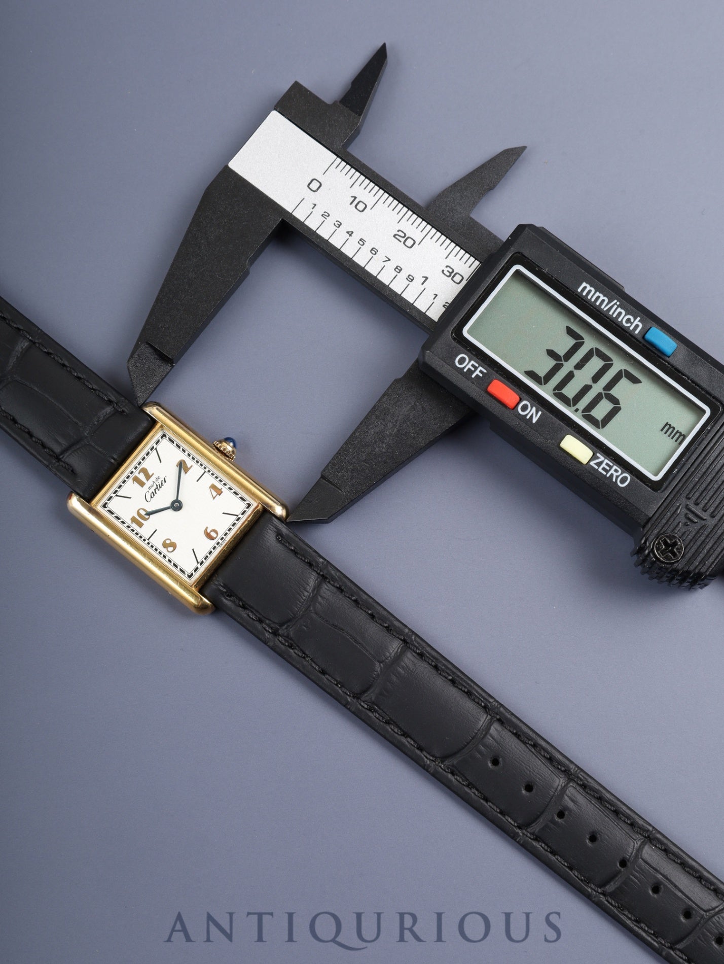 カルティエ マストタンク LM 590005 クォーツ Cal.90 SV925 革 純正尾錠(GP) 飛びアラビアCC文字盤(SWISS表記) 箱 冊子 保証書(1992年/H4)オーバーホール済み