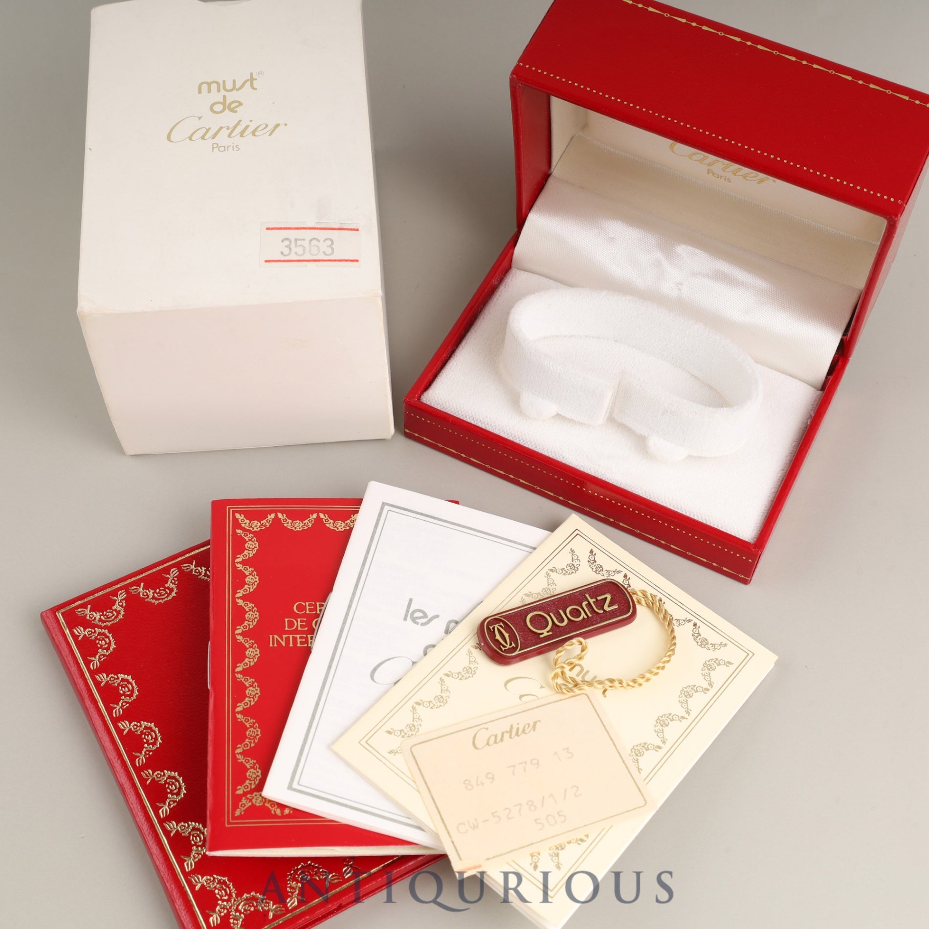 カルティエ マスト ヴァンドーム VLC SM クォーツ SV925 革 純正尾錠(GP) オニキス文字盤 箱 冊子 タグ 保証書(1985年) カルティエブティックにてコンプリートサービス済み