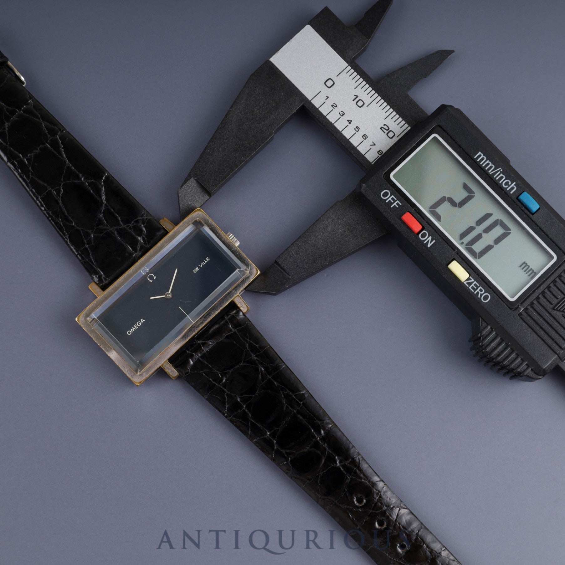 オメガ デ・ヴィル 5110383 手巻き Cal.620 SS 革 純正尾錠(SS) ネイビー文字盤 オーバーホール済み