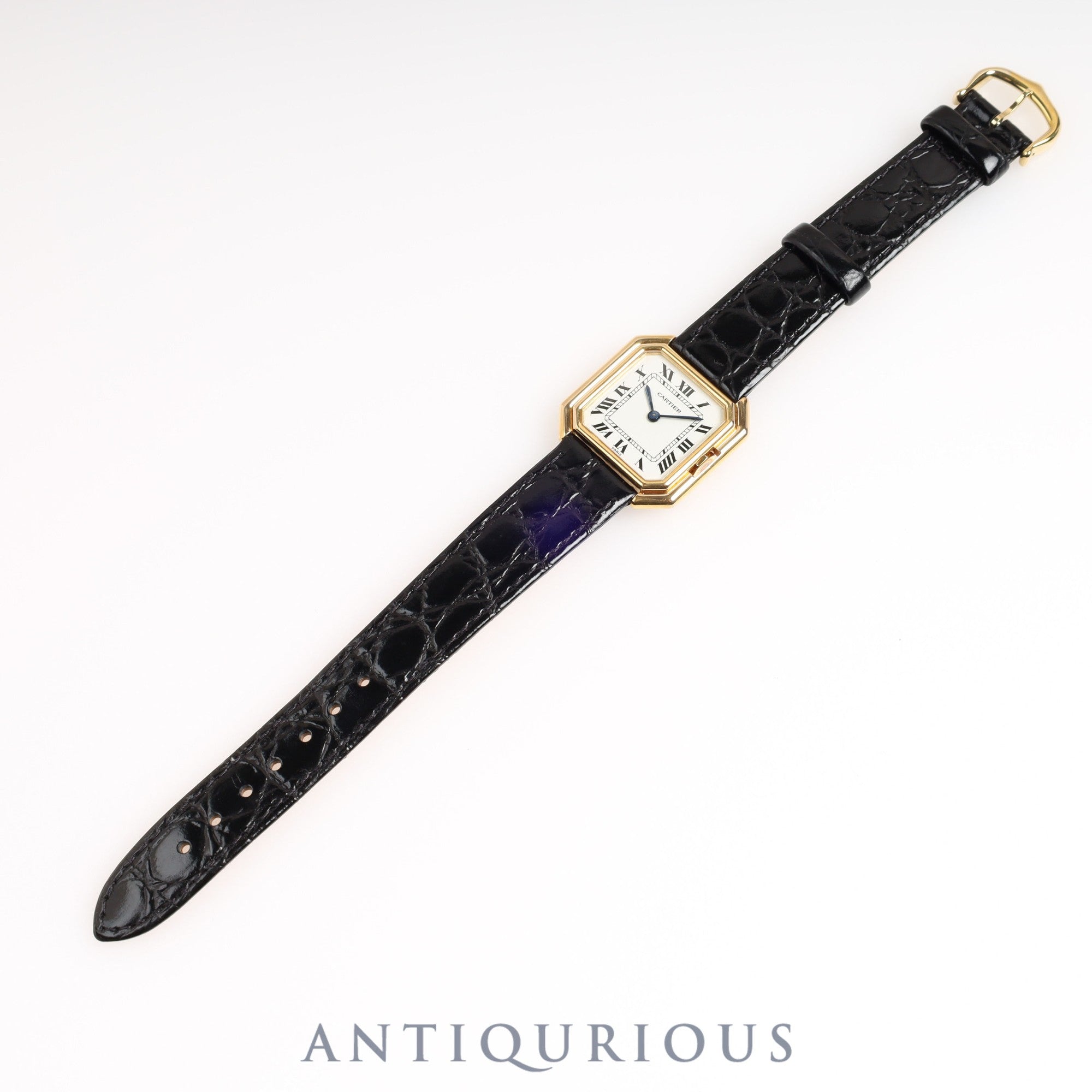 Cartier Santur LM White Dial YG Case