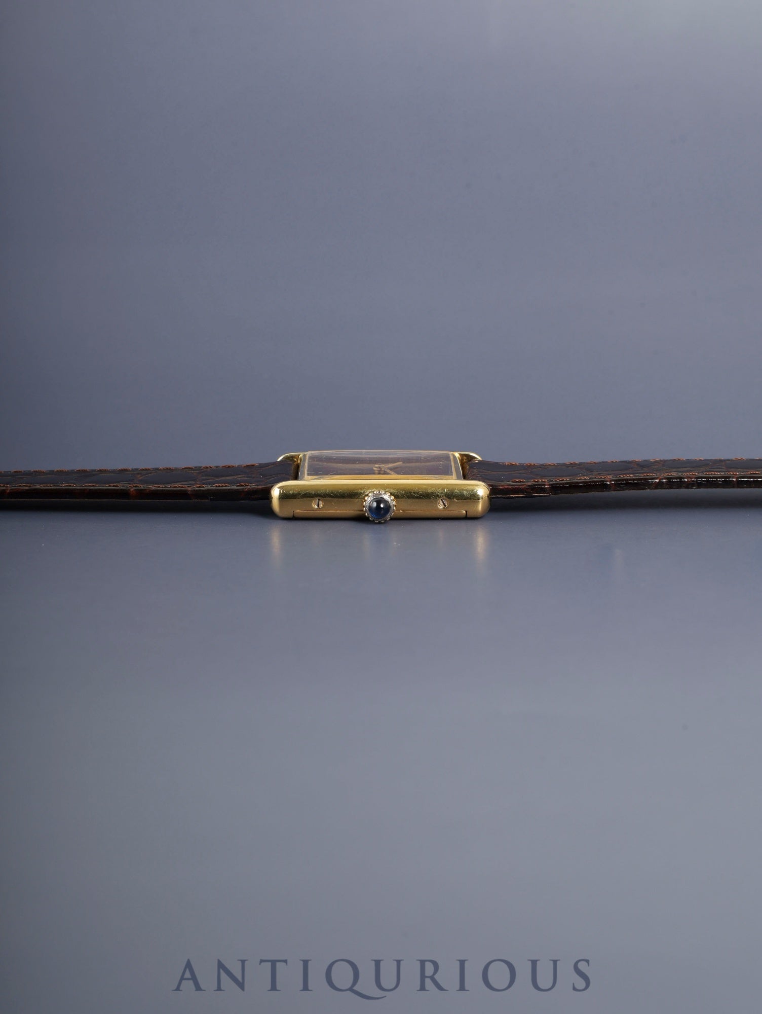 カルティエ マストタンク LM 6 手巻き Cal.78-1 SV925 革 純正ピンバックル(GP)マホガニー文字盤(SWISS表記)オーバーホール済み 新品仕上げ済み