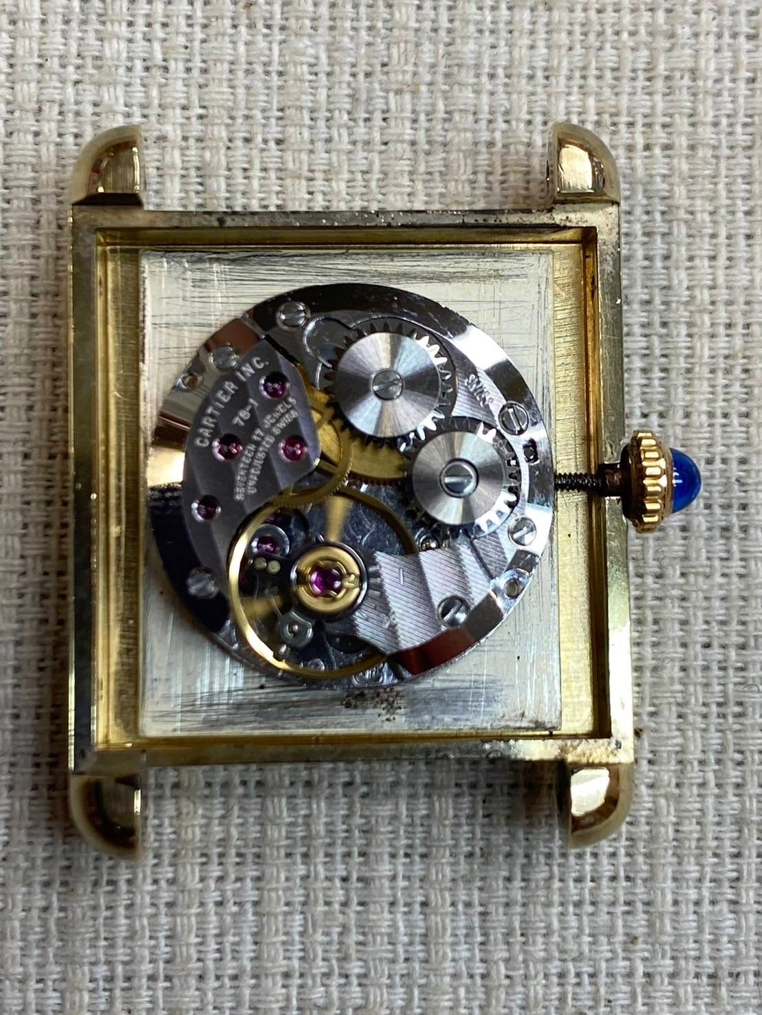 Cartier Must Tank LM Manual Winding 1974213 Cal.78-1 SV925 Genuine Buckle (GP) Ivory Dial Box International Lifetime Warranty (1983)