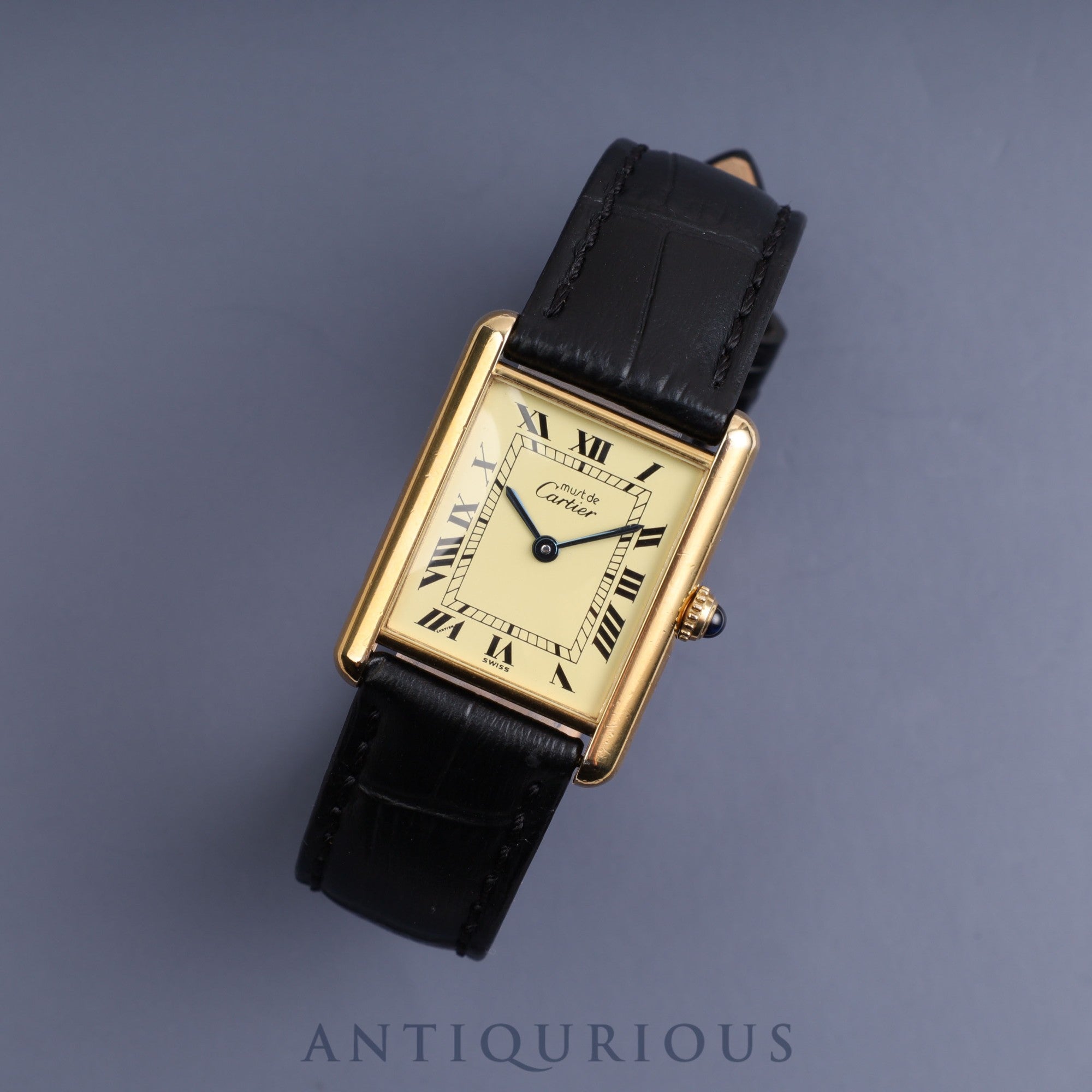 Cartier Must Tank LM QZ Ivory Roman Dial