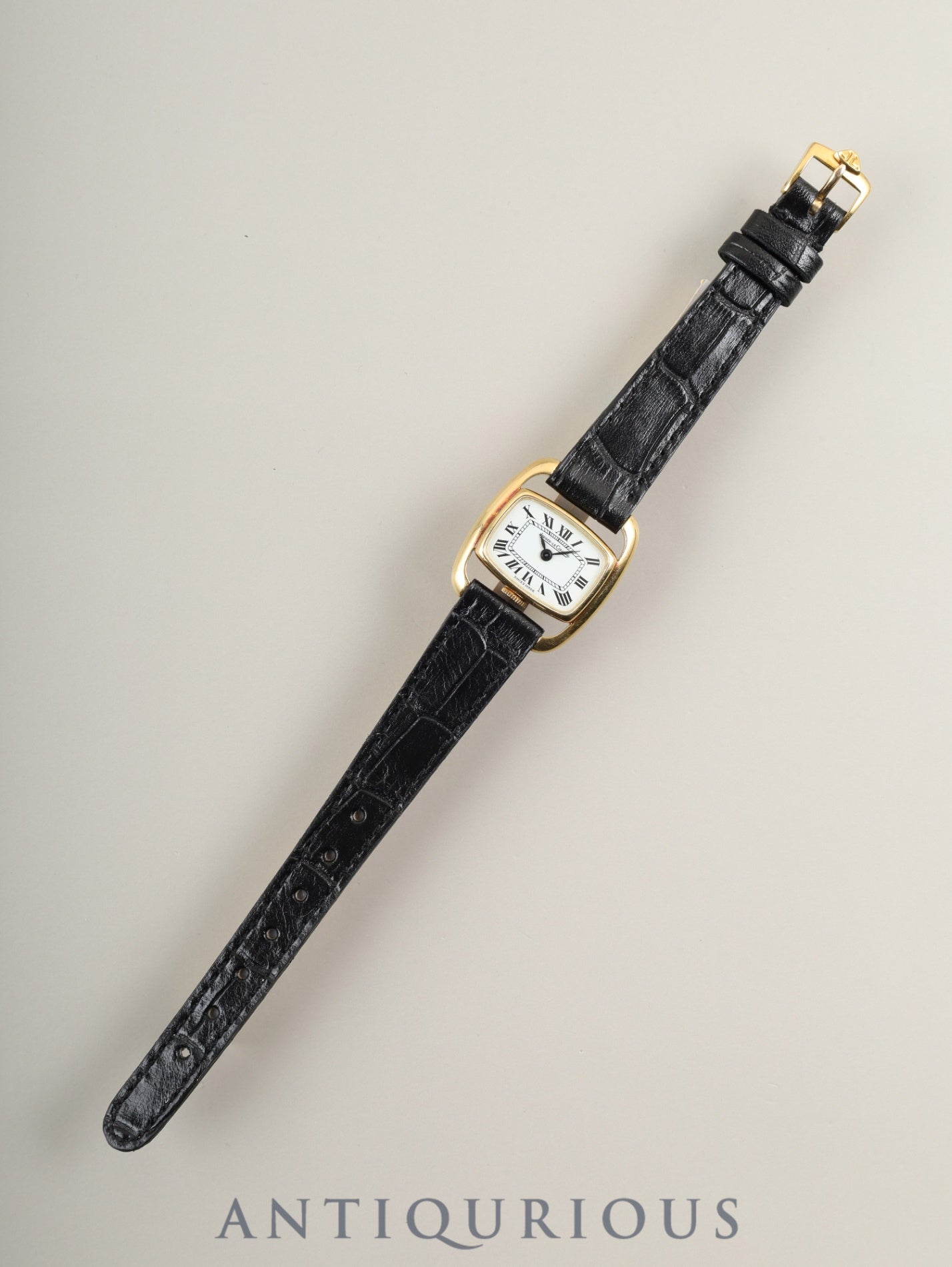 Jaeger-LeCoultre Driver's Watch Etrier 6147.21 Manual Winding Caliber 750 Leather Strap with Genuine GP Buckle White Roman Dial Overhauled