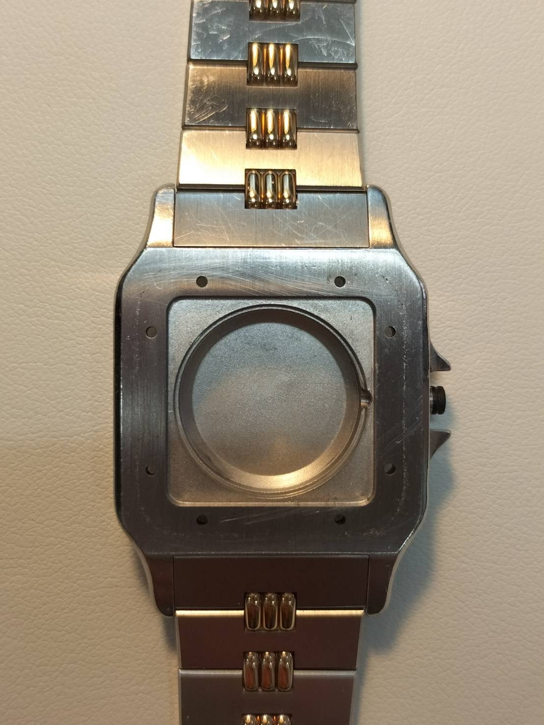 Cartier Santos Galbee LM 2961 Automatic SS/YG SS/YG Godron bracelet Ivory dial Overhauled