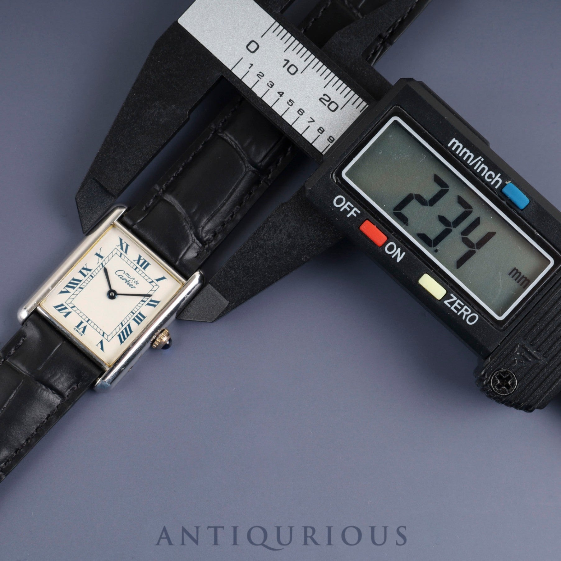Cartier Must Tank LM 690006, Quartz, Caliber 90, SV925, Leather, Genuine D-buckle (SS), White Roman Dial, Circa 1982-Circa 1995, Overhauled