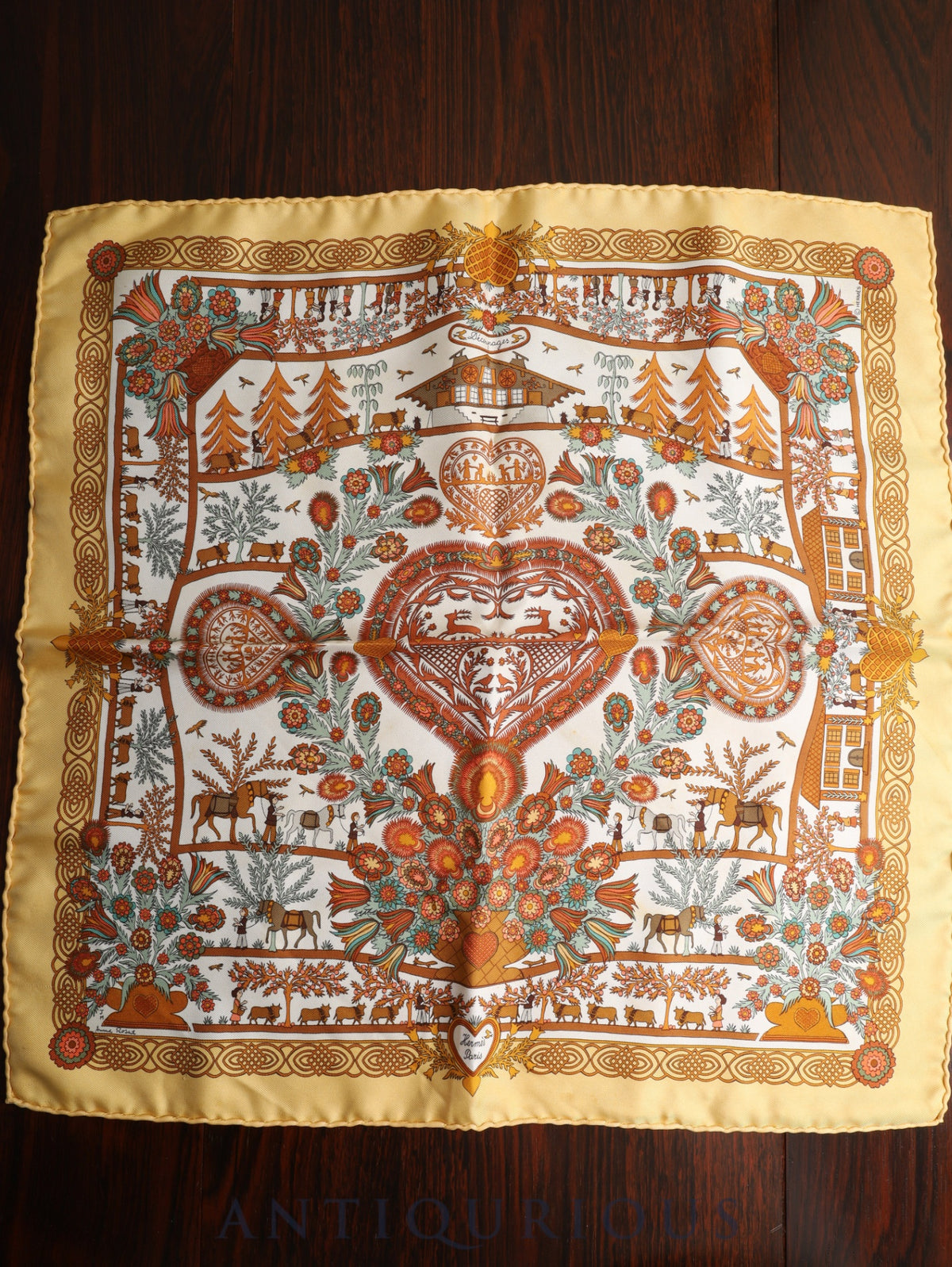 エルメス スカーフ カレ45 Decoupages 切り絵 SILK100%