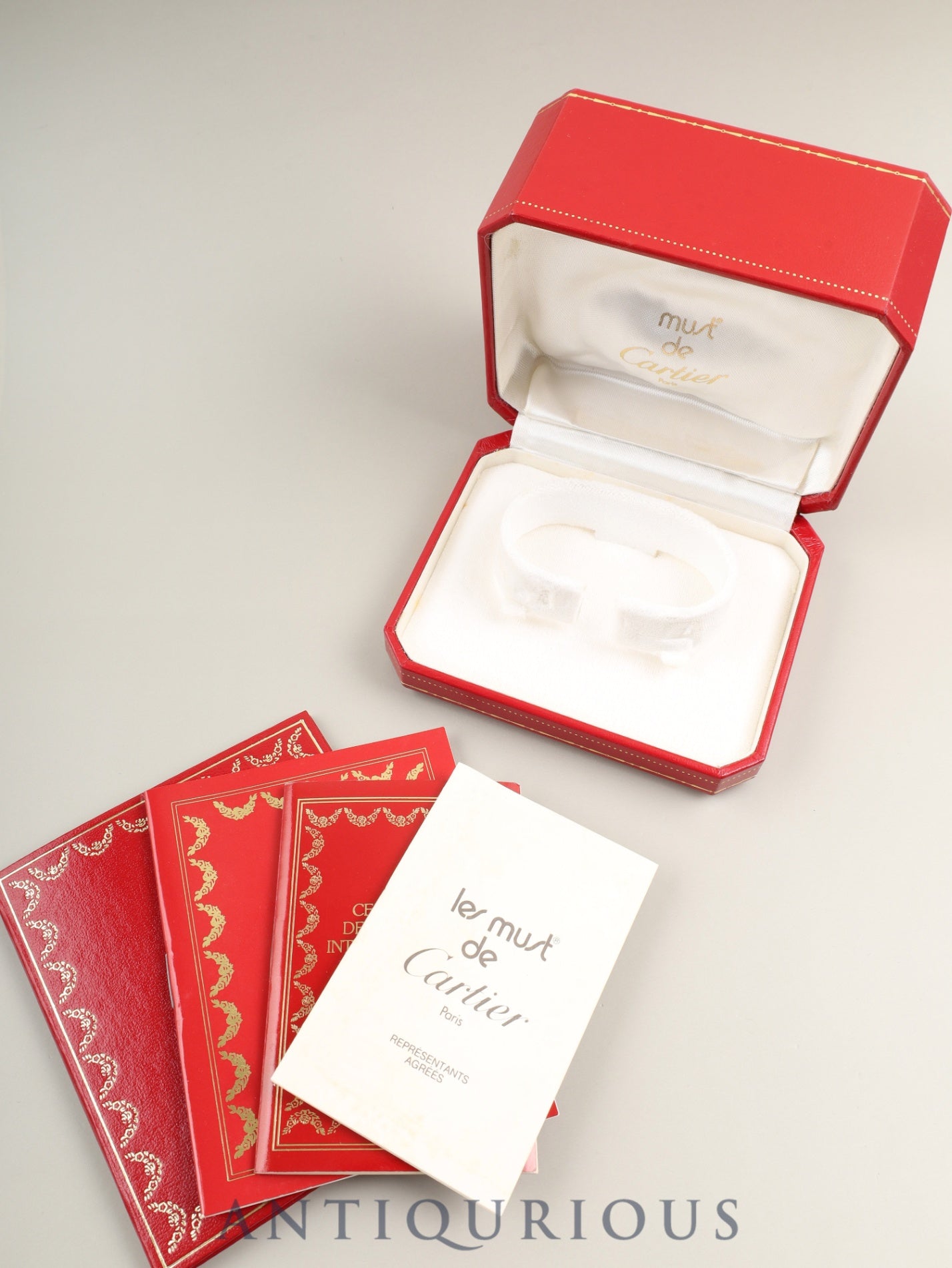 Cartier Must Tank SM 1614 Quartz Cal.057 SV925 Leather Genuine D-Buckle (SS) White Roman Dial (SWISS marking) Box, Manuals, Warranty Card (1996) Overhauled