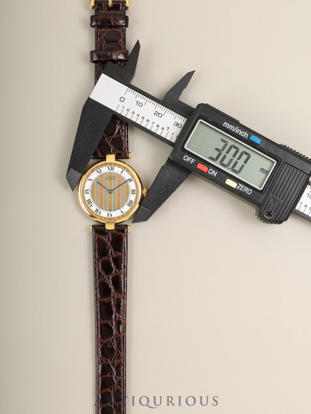 カルティエ マスト ヴァンドーム VLC LM 590003 クォーツ Cal.90 SV925 革 純正ピンバックル(GP)フロントトリニティ文字盤(SWISS表記)純正レザーベルト付き オーバーホール済み