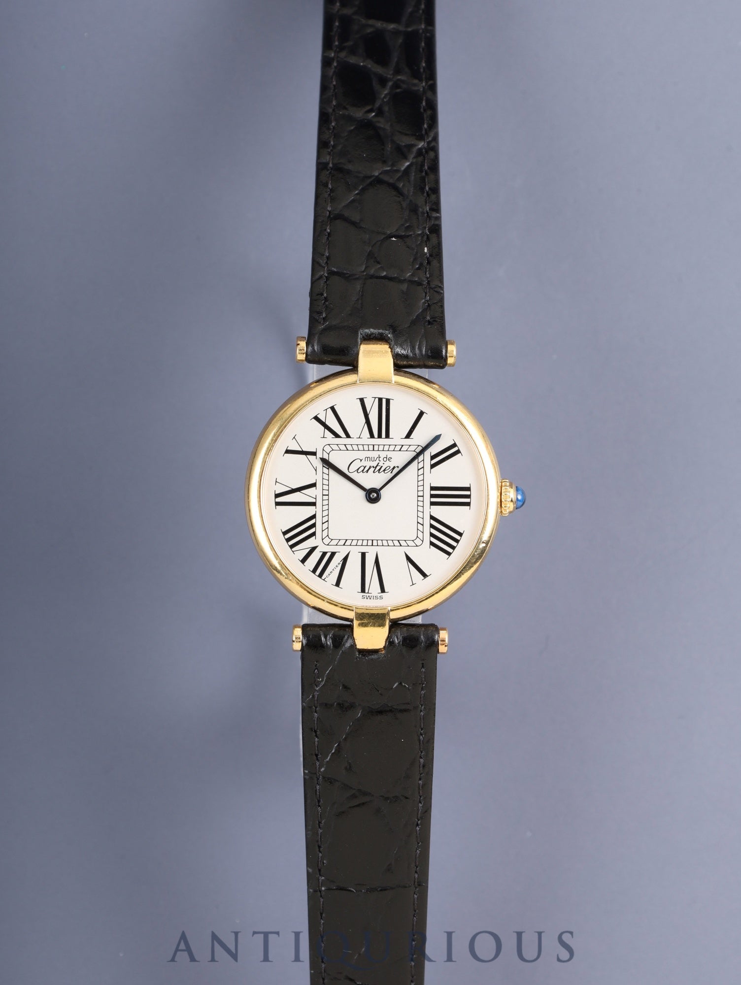 カルティエ マスト ヴァンドーム VLC LM 590003 クォーツ Cal.90 SV925 革 純正尾錠(GP) オパラン文字盤 オーバーホール済み