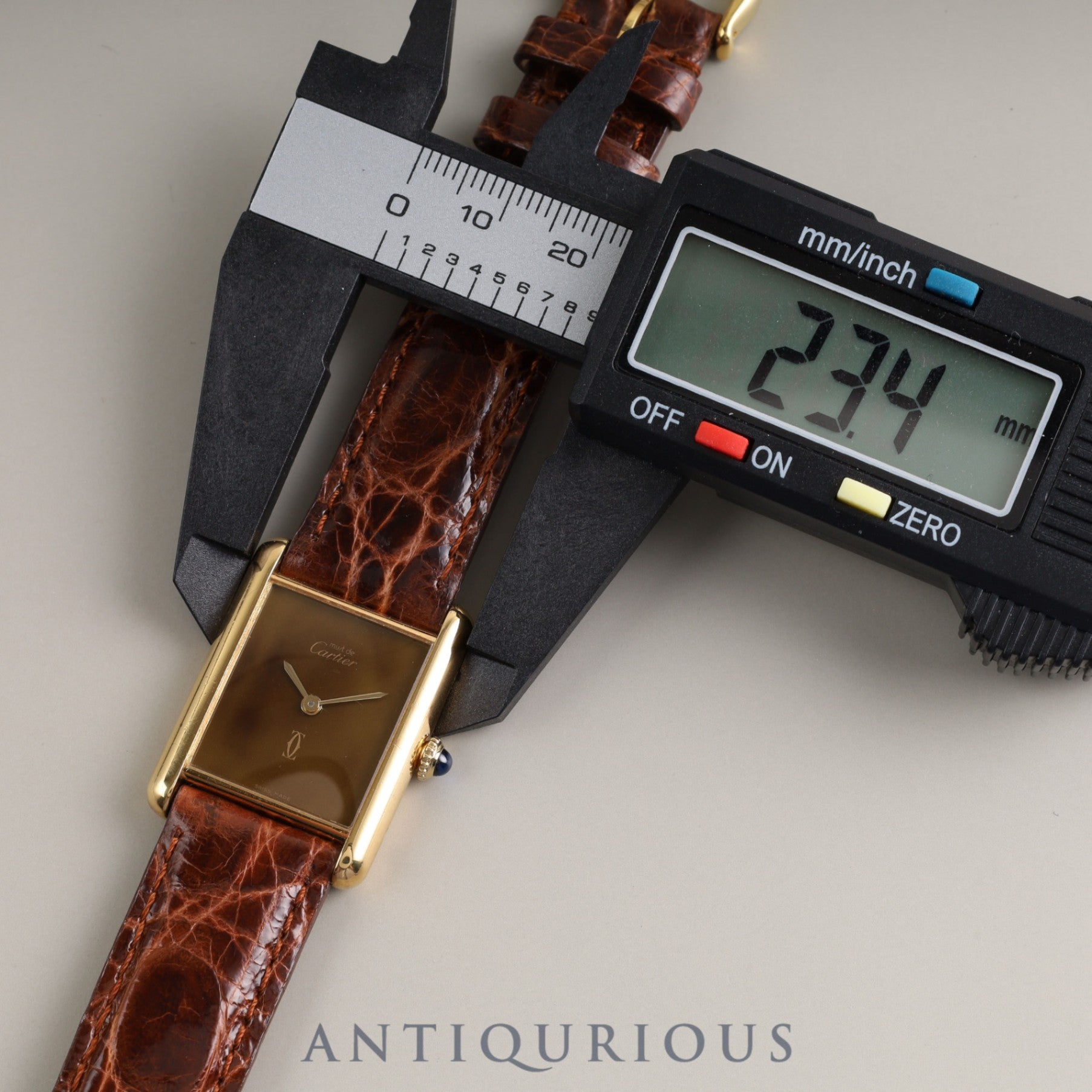 Cartier Must Tank LM Manual winding 925 Leather Genuine buckle (GP) Brown mahogany dial 1983 International lifetime warranty Cartier boutique complete service
