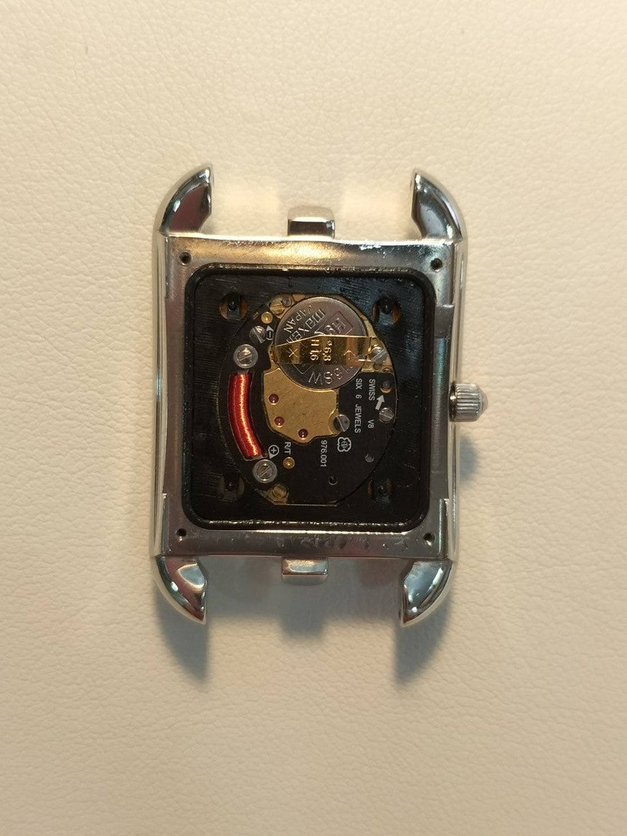 エルメス ケープコッド CC1.210 クォーツ Cal.976.001 SS 革 純正尾錠(SS) シルバー文字盤 箱 冊子 保証書(2003年)純正革ベルト(□G刻:2003年、使用感あり)オーバーホール済み