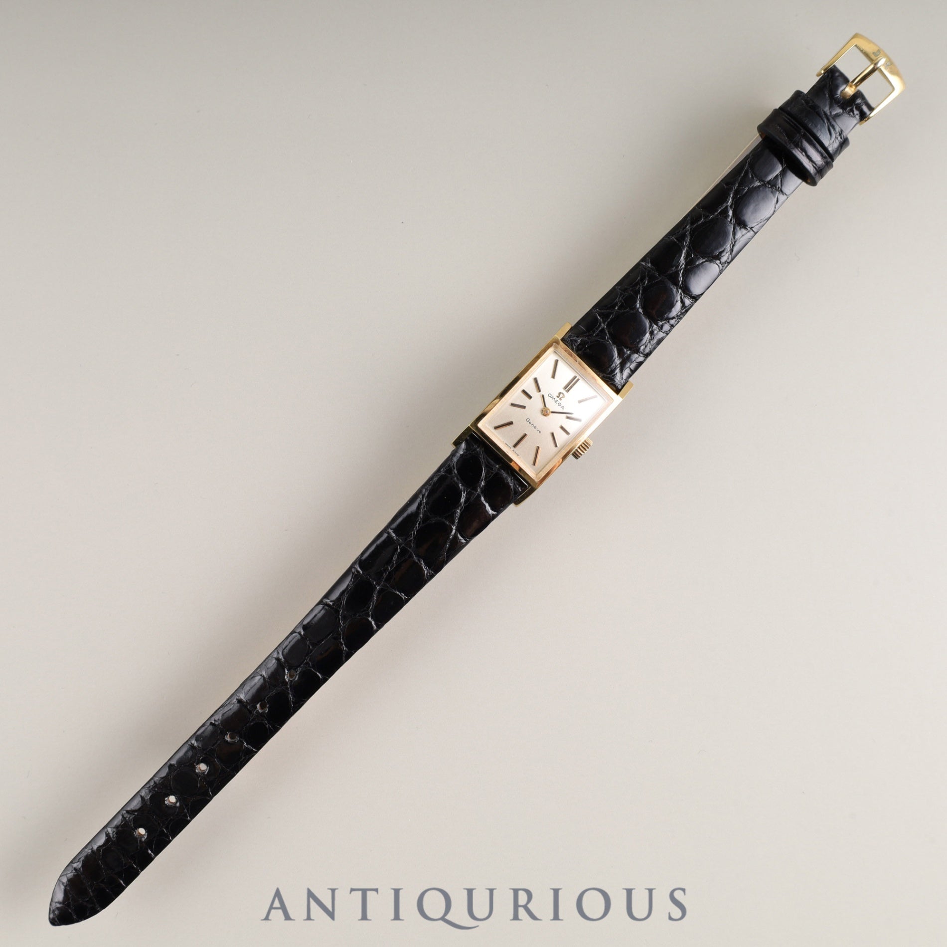 オメガ ジュネーブ 手巻き GP 革 純正尾錠(GP)ゴールド文字盤 オーバーホール済み