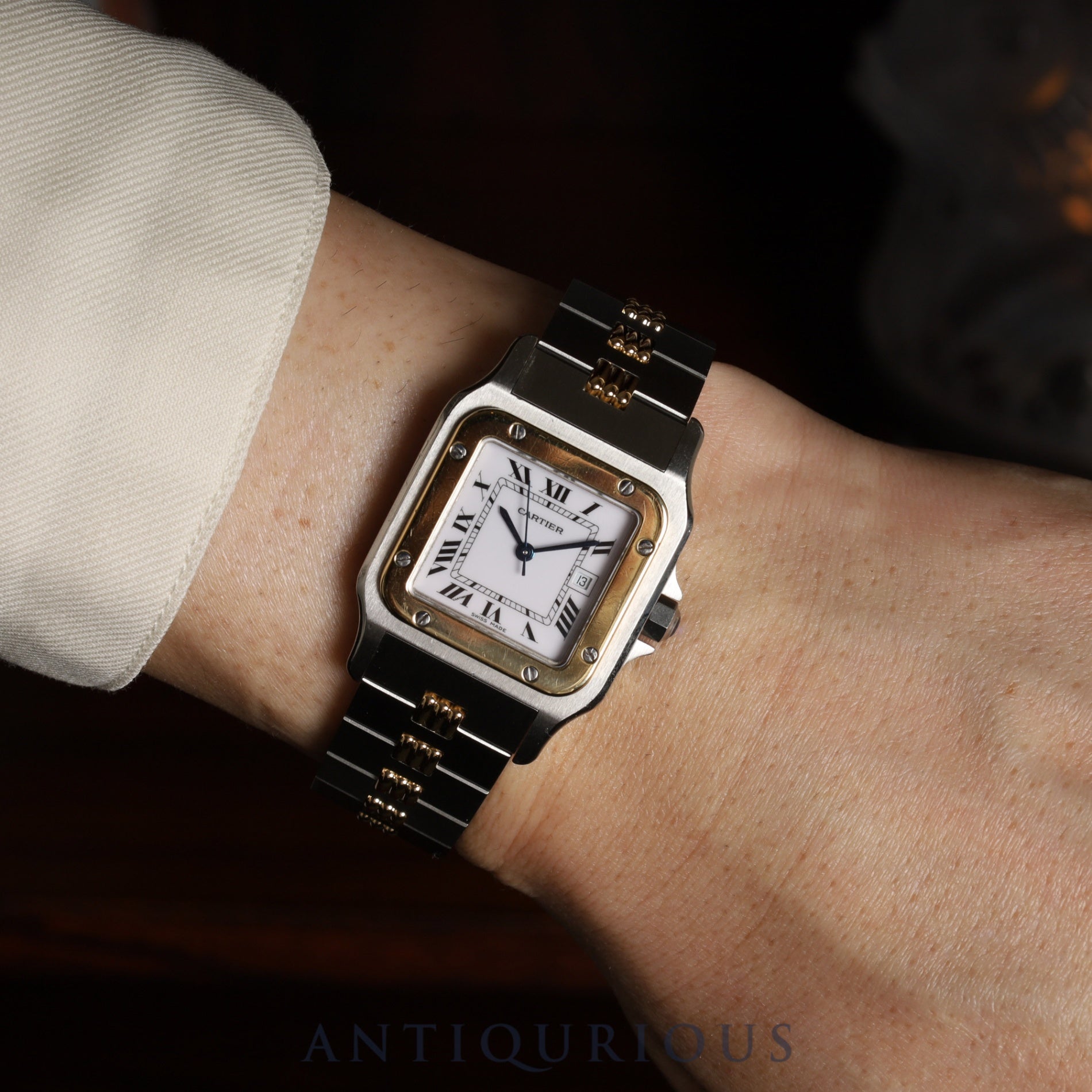 カルティエ サントス ガルベ LM AC23,80gr OR 0,750 4,05gr / 2961 自動巻き SS/YG SS/YG ホワイトローマン文字盤 カルティエブティックにてコンプリートサービス済み