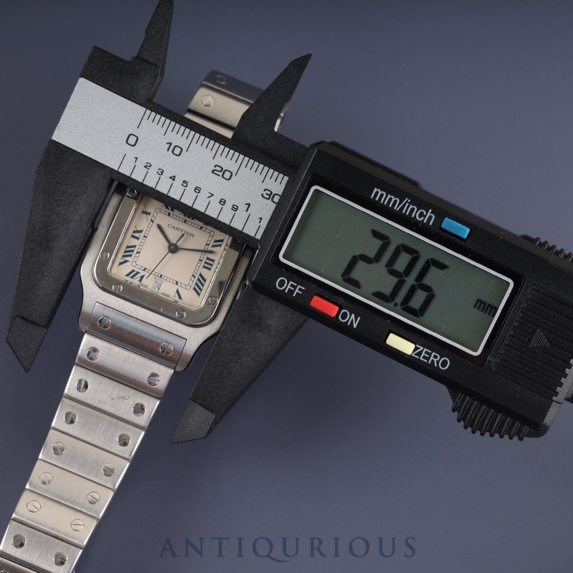 カルティエ サントス ガルベ LM W20018D6 / 987901 クォーツ Cal.87 SS SS ホワイトローマン文字盤 オーバーホール済み