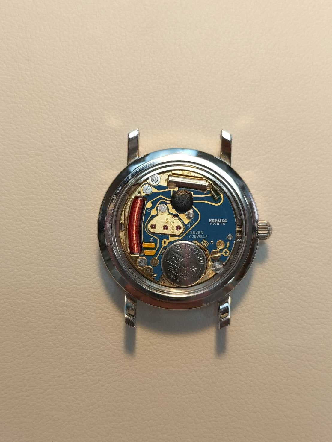 Hermes Clipper Nacle CL4.221 Quartz SS/GP Shell Arabic Dial Box Warranty Overhauled
