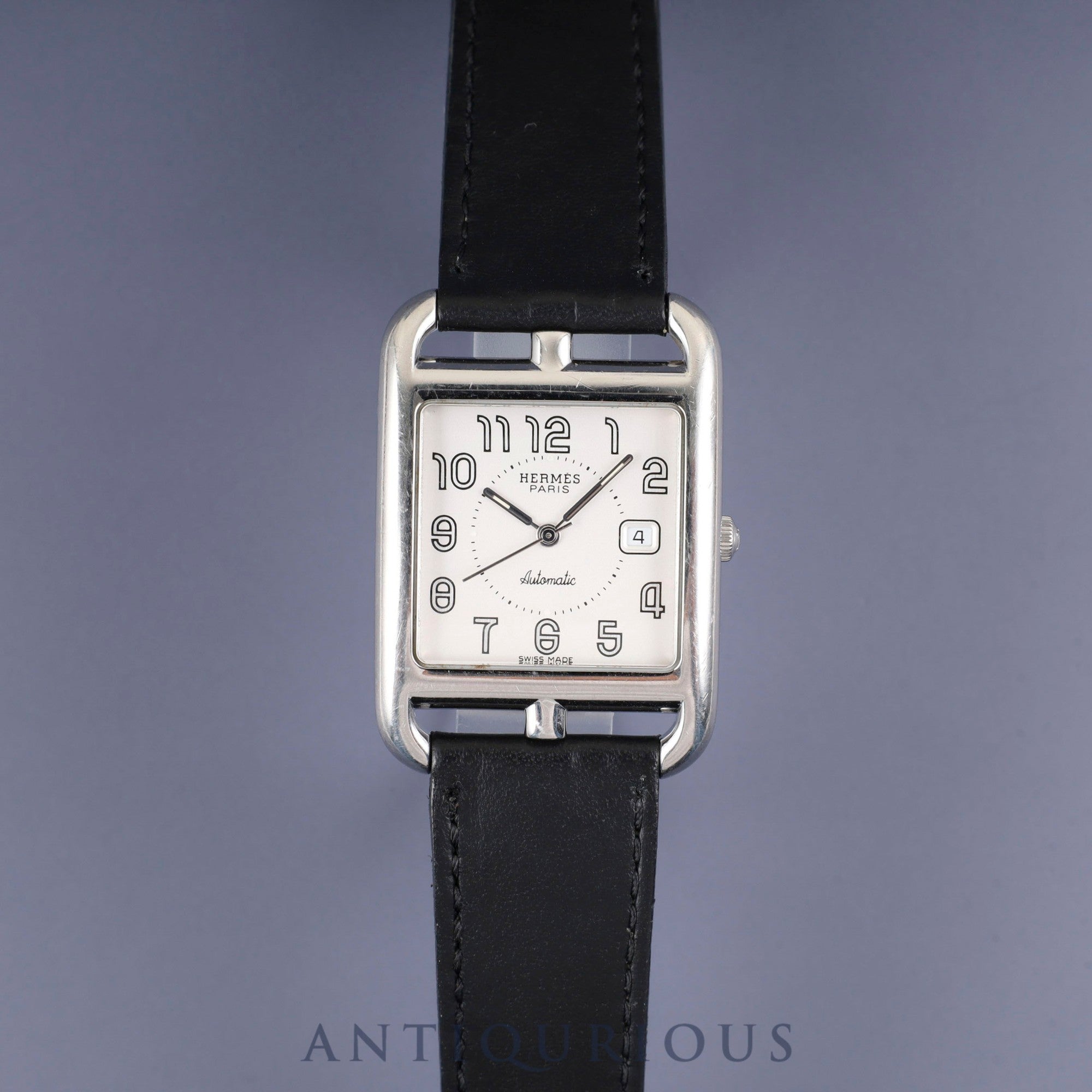 Hermès Cape Cod CC1.710 Automatic Watch, Stainless Steel Leather, Genuine Stainless Steel Buckle, Silver Arabic Dial, Overhauled