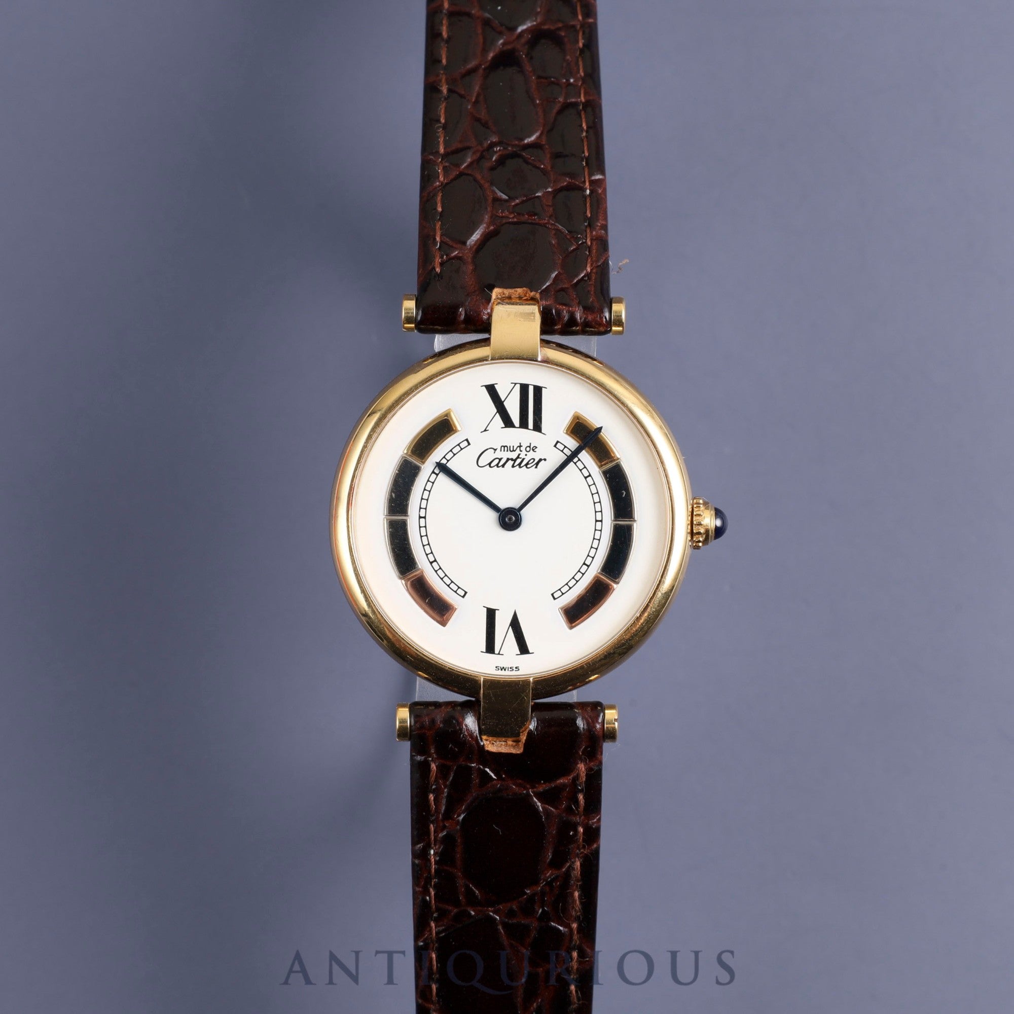 カルティエ マスト ヴァンドーム VLC LM W1006454 / 590003 クォーツ Cal.90 SV925 革 純正尾錠(GP)トリニティ文字盤 オーバーホール済み